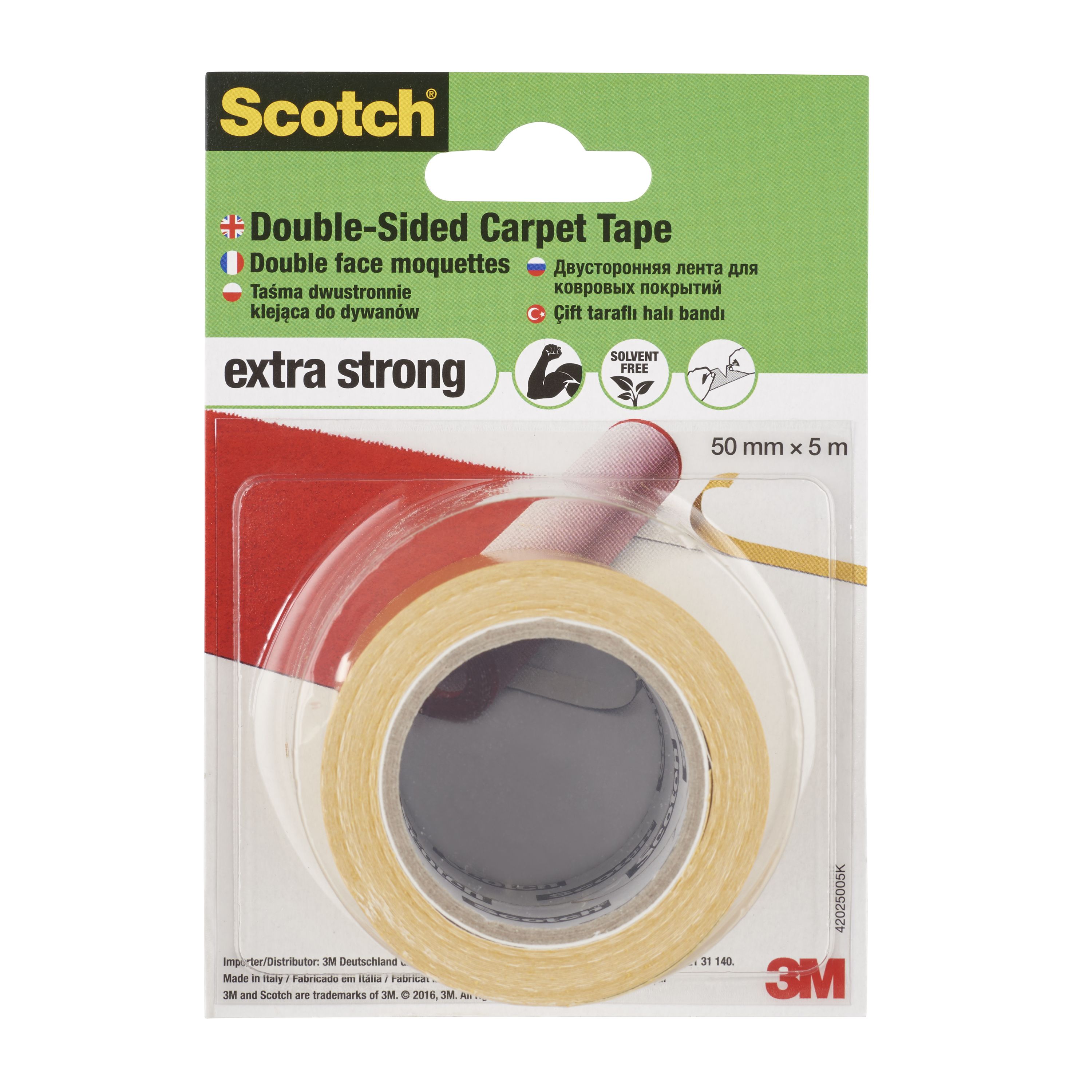 Scotch Yellow Carpets Mounting Tape (L)5M X (W)50mm