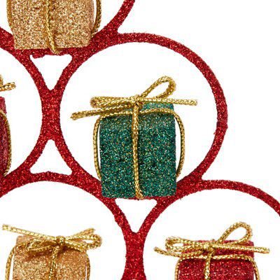 310mm Gold & red Glitter effect Plastic Indoor Wire Table top tree