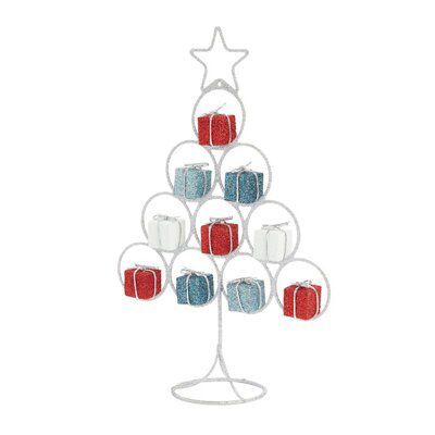 310mm Silver Glitter effect Polyester (PES) Indoor Tree Table top tree