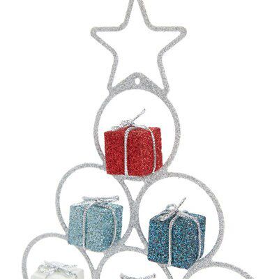 310mm Silver Glitter effect Polyester (PES) Indoor Tree Table top tree