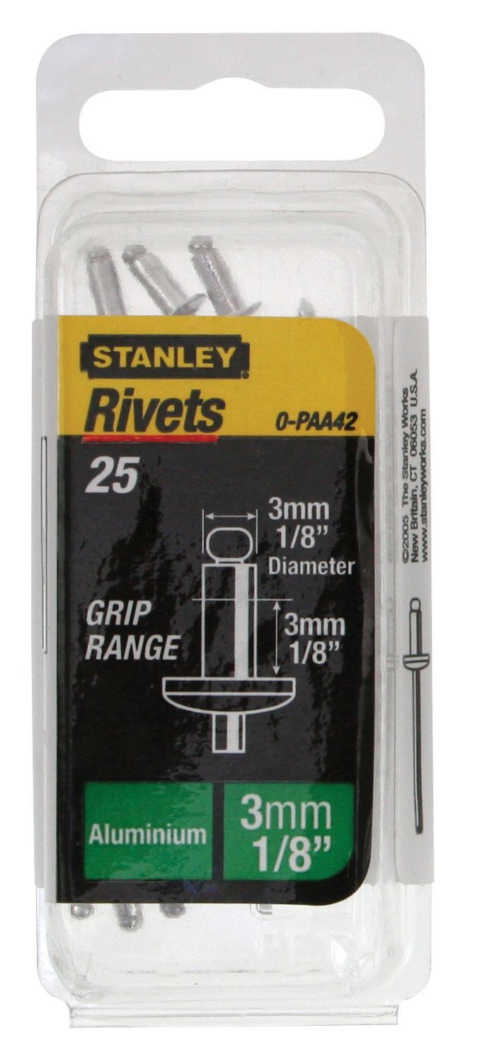 Stanley Aluminium Rivets, Pack Of 25