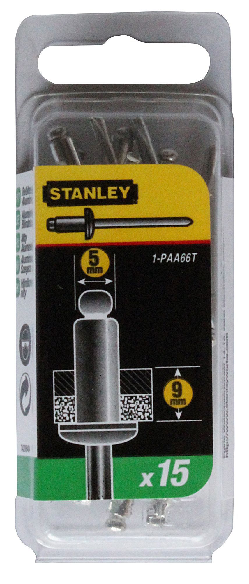 Stanley Staples 1-Paa66T (Dia)4mm (L)12mm 200G, Pack Of 15