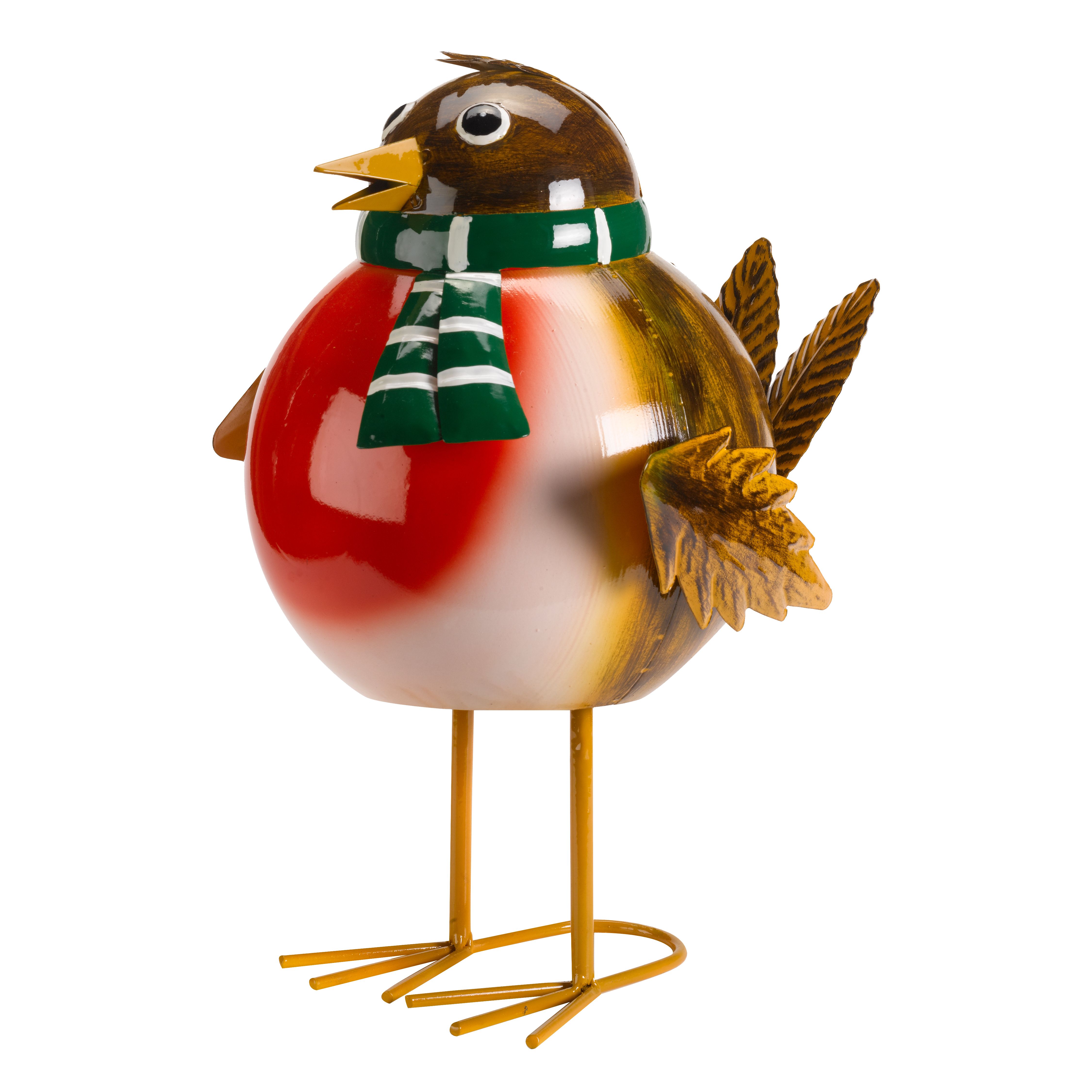 330mm Red & Brown Metal Indoor XL Rocking Robin Christmas decoration