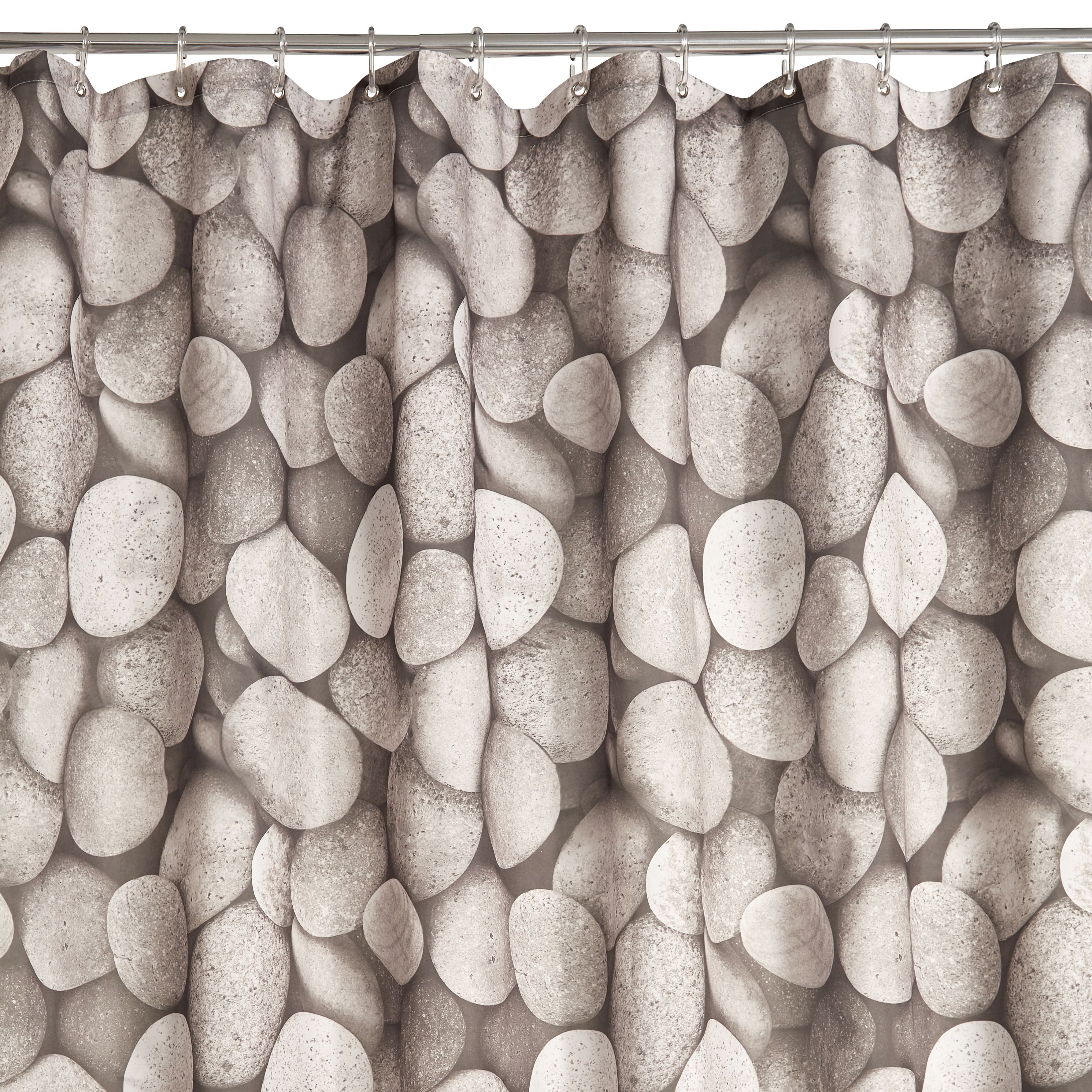 Grey Pebble Shower Curtain (L)2000 mm