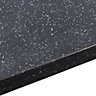 34mm Black star Black & light grey Stone effect Earthstone Round edge Kitchen Breakfront Worktop, (L)3000mm