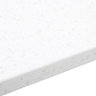 34mm Gemini White Stone effect Earthstone Bevel edge Kitchen Curved corner Worktop, (L)950mm