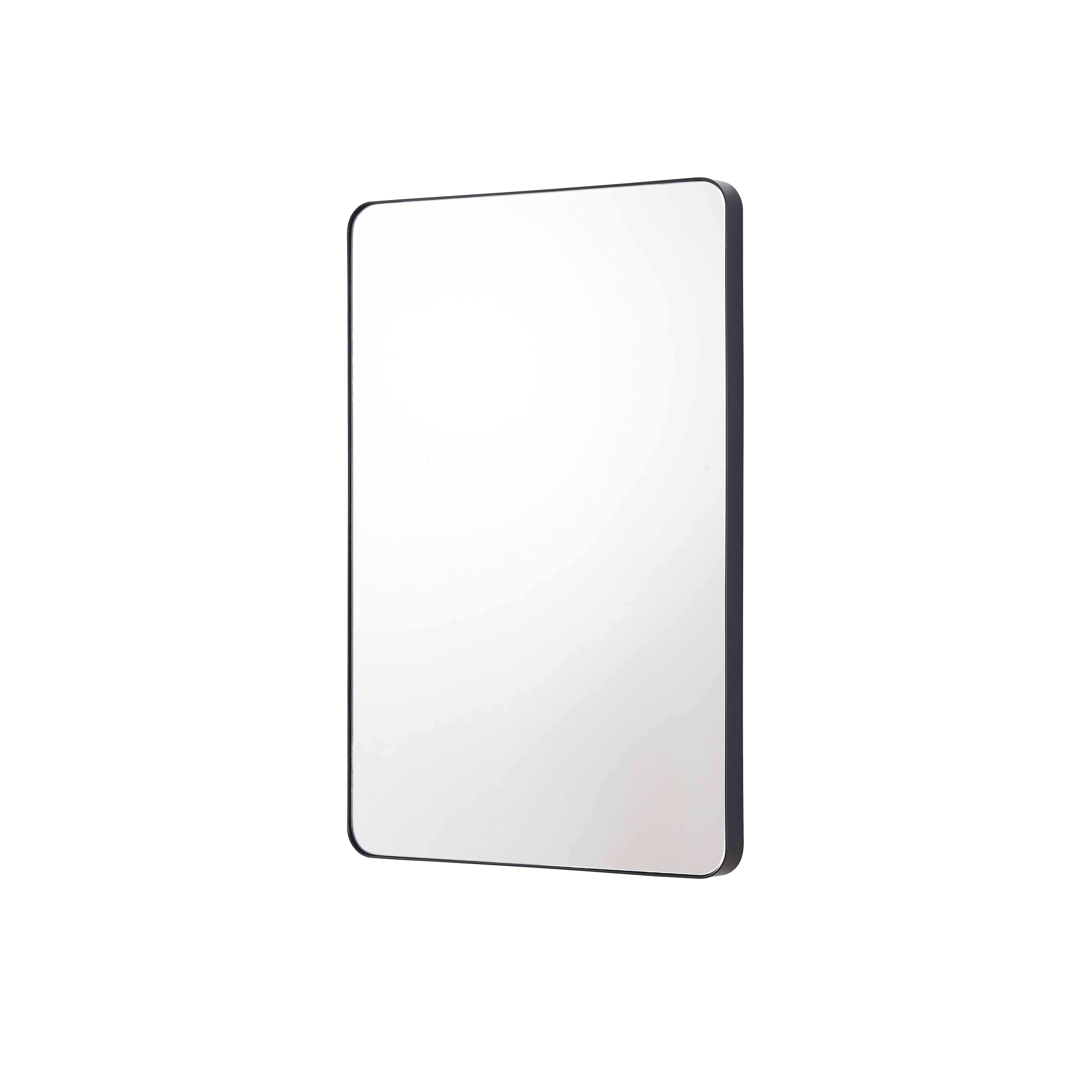 Black Matt Rectangular Any Room Mirror (H)600mm (W)400mm