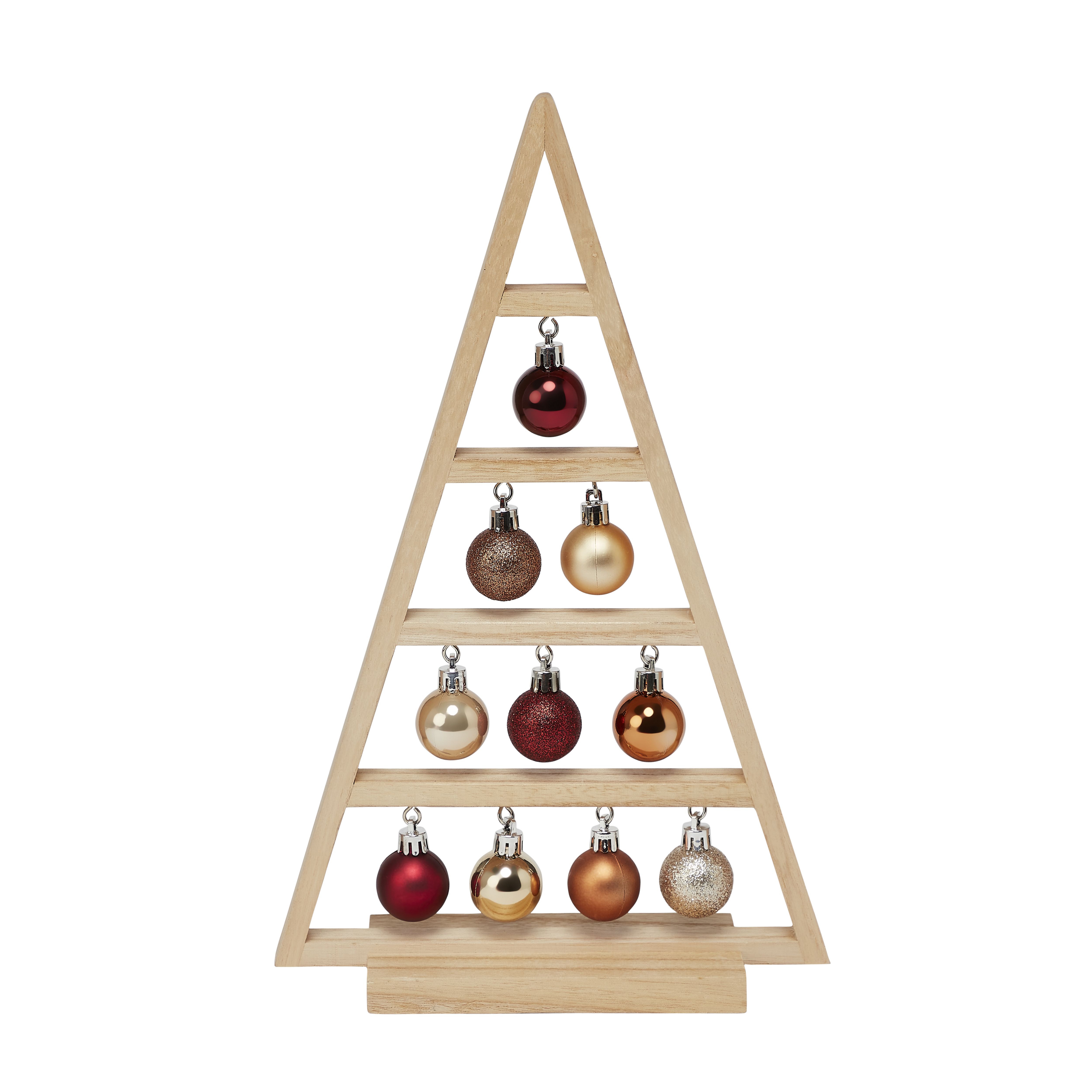 360mm Natural Wood Indoor Bauble Table top tree
