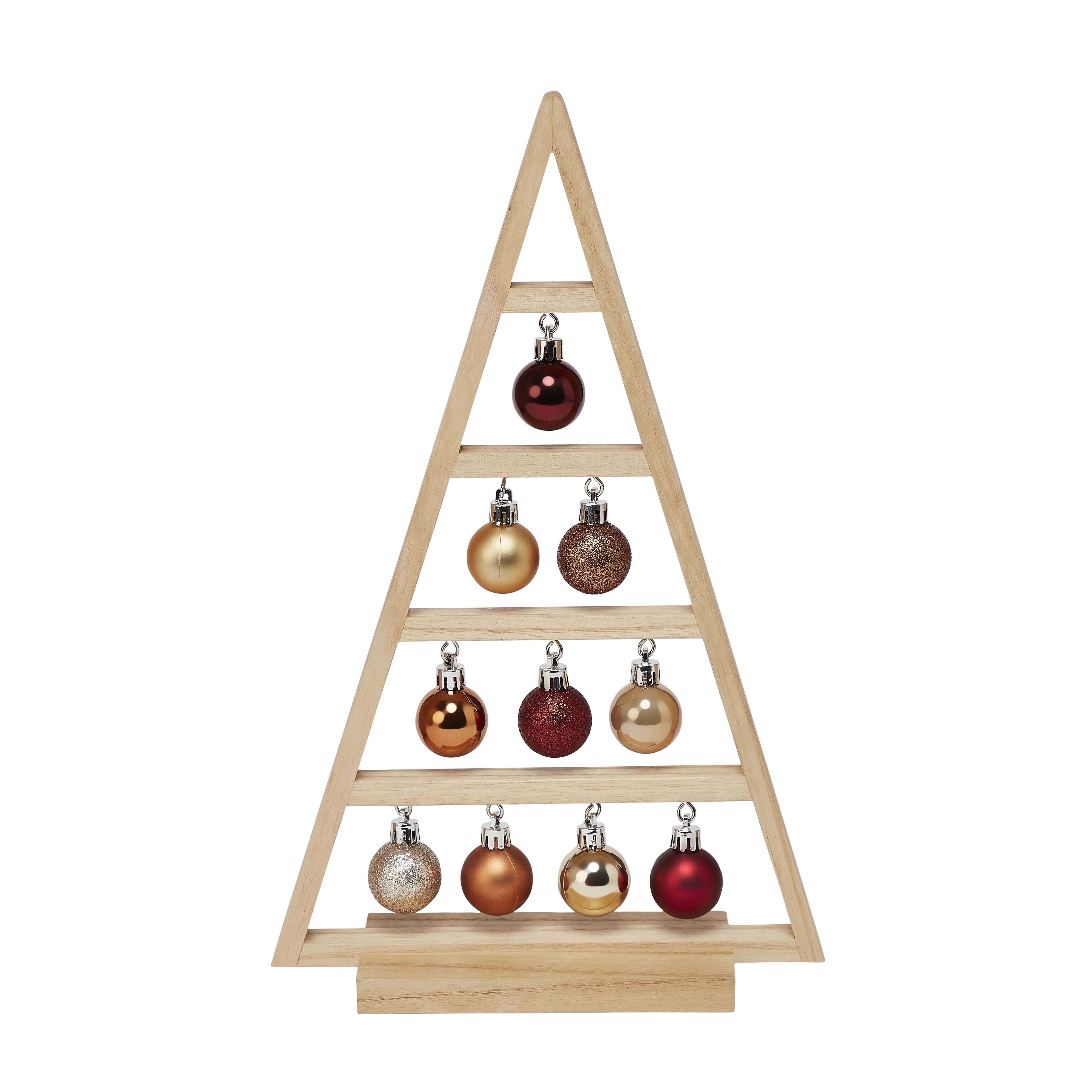 360mm Natural Wood Indoor Bauble Table top tree