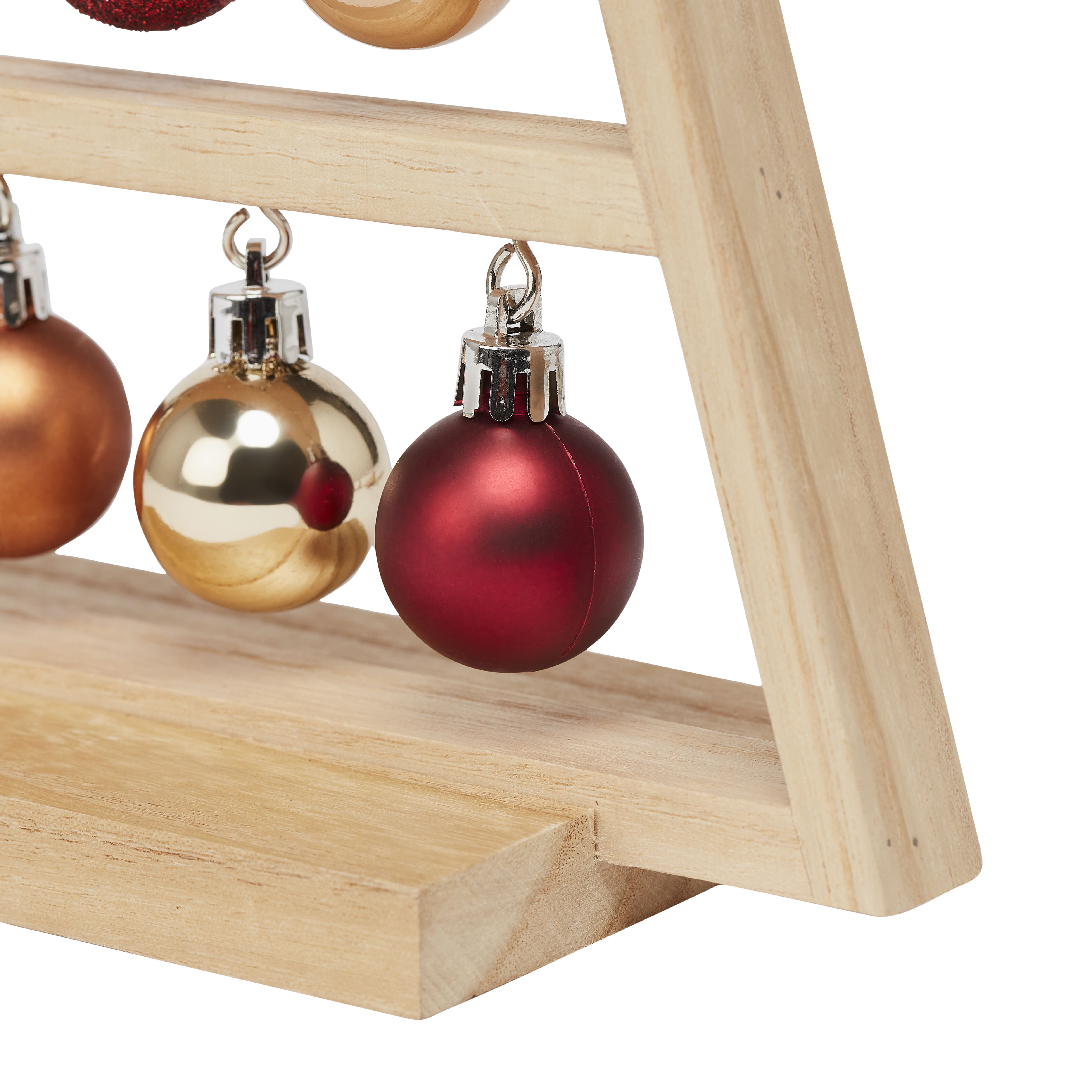 360mm Natural Wood Indoor Bauble Table top tree