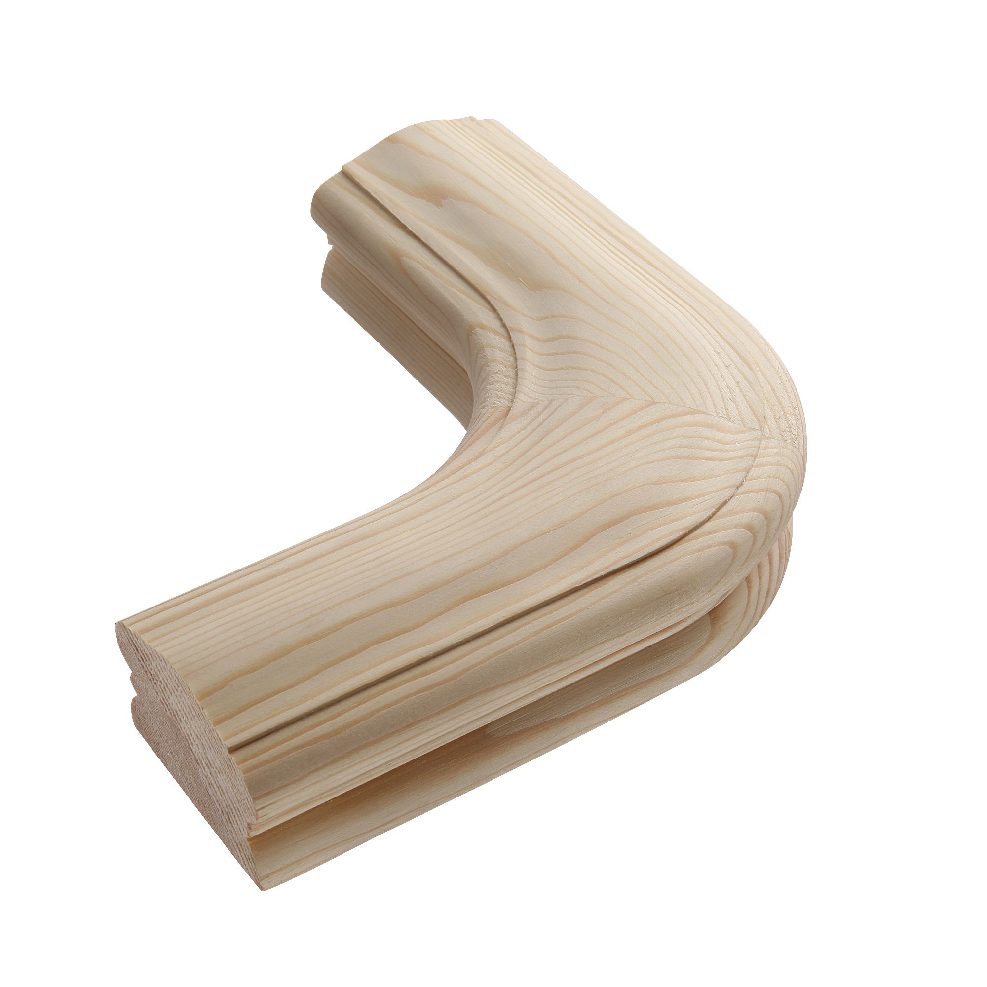 Cheshire Mouldings Pine 90° Level Handrail Turn, (L)175mm (H)41mm (W)175mm
