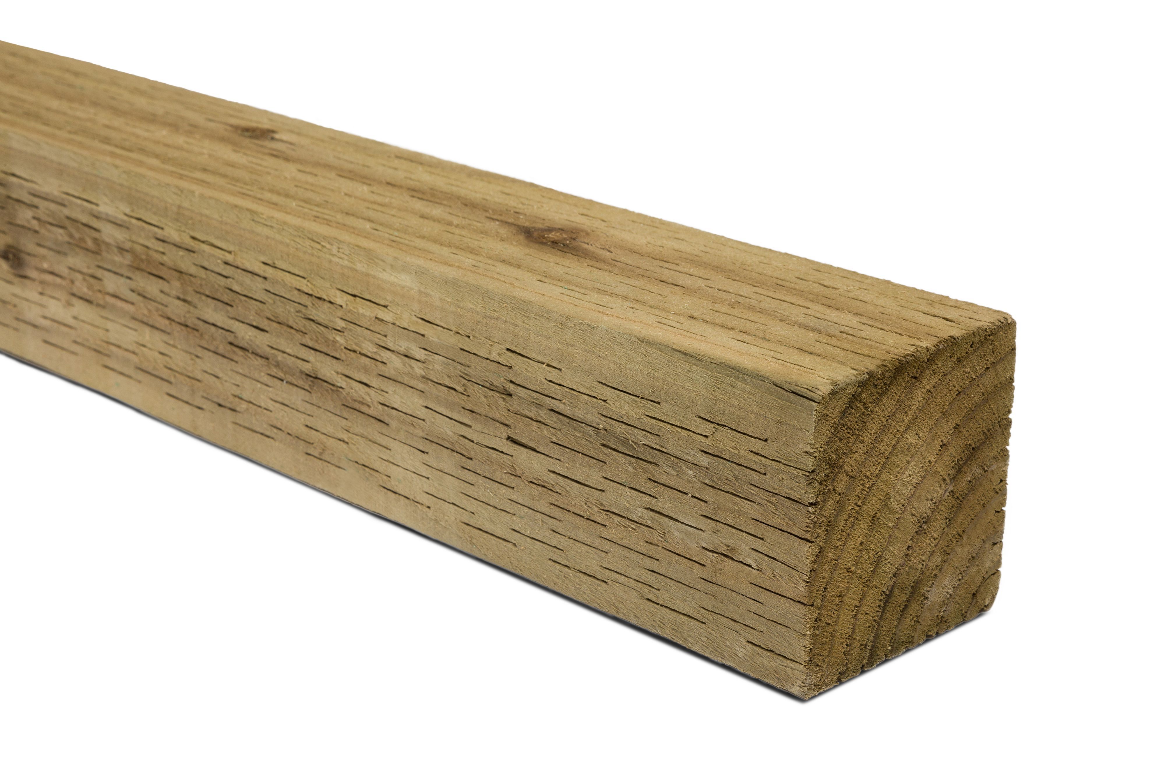 Sawn Green Timber Fence Post (H)2.4M (W)75 mm, Pack Of 2