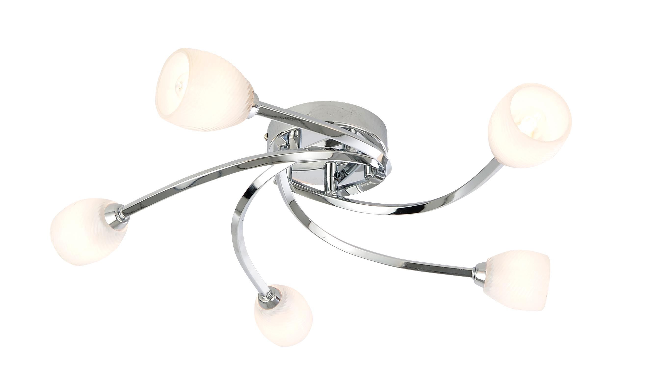 Cascade Kalang Chrome Effect 5 Lamp Bathroom Ceiling Light