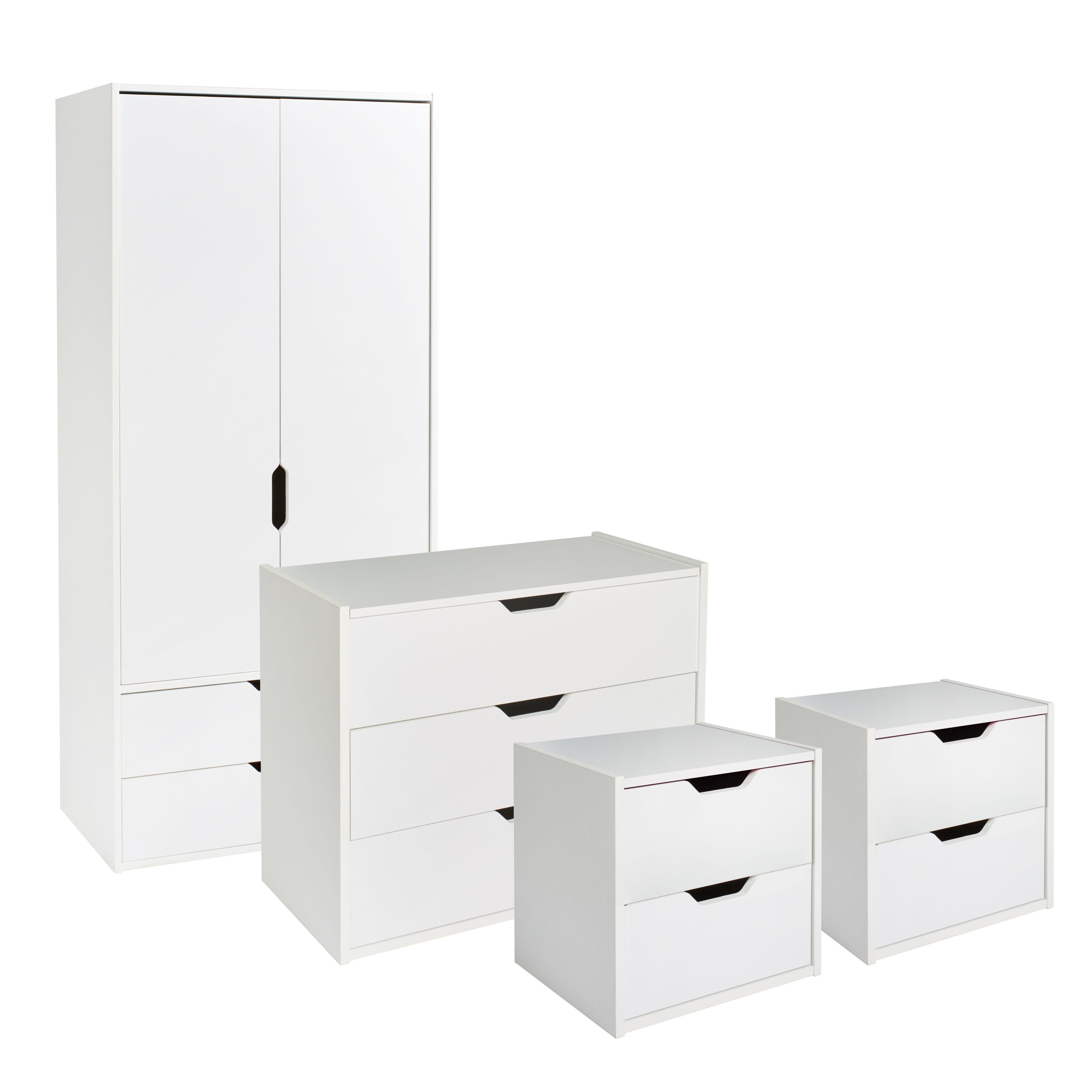 Hartnett White 4 piece Bedroom furniture set