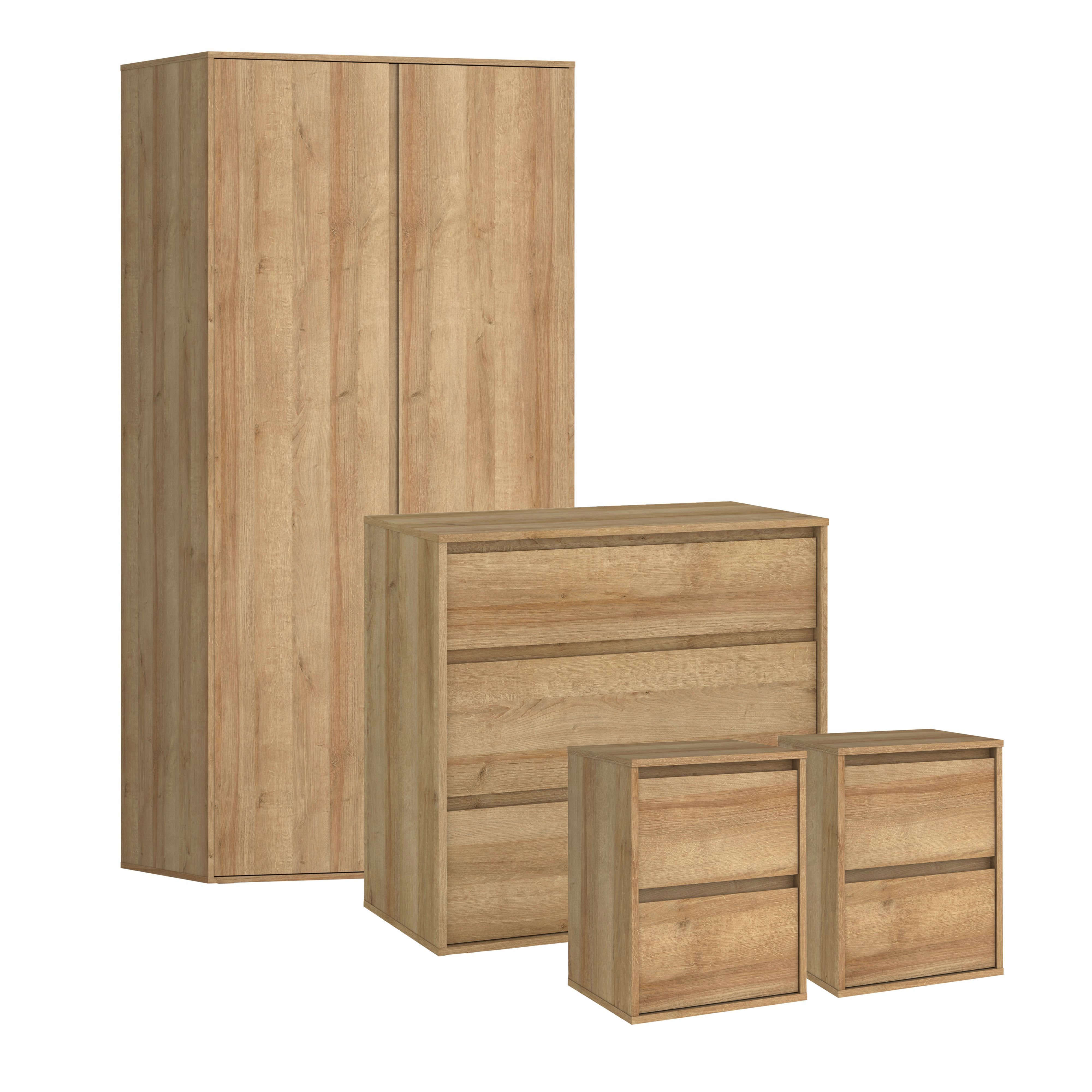 Pattinson Oak effect Bedroom furniture set