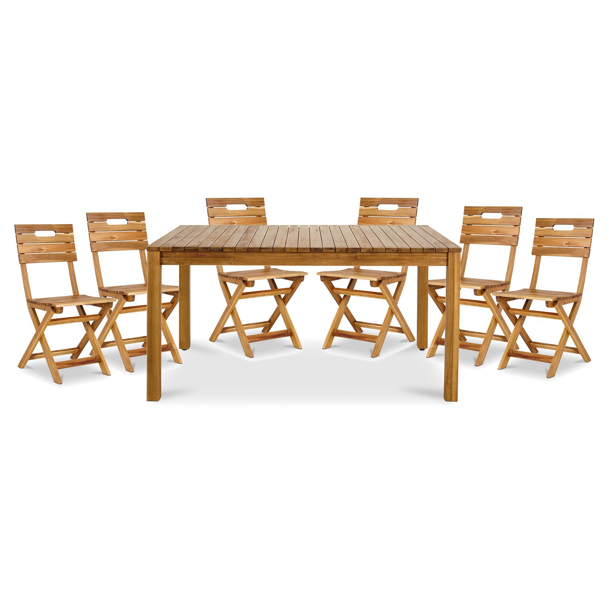 Denia Wooden 6 seater Dining set with Standard chairs