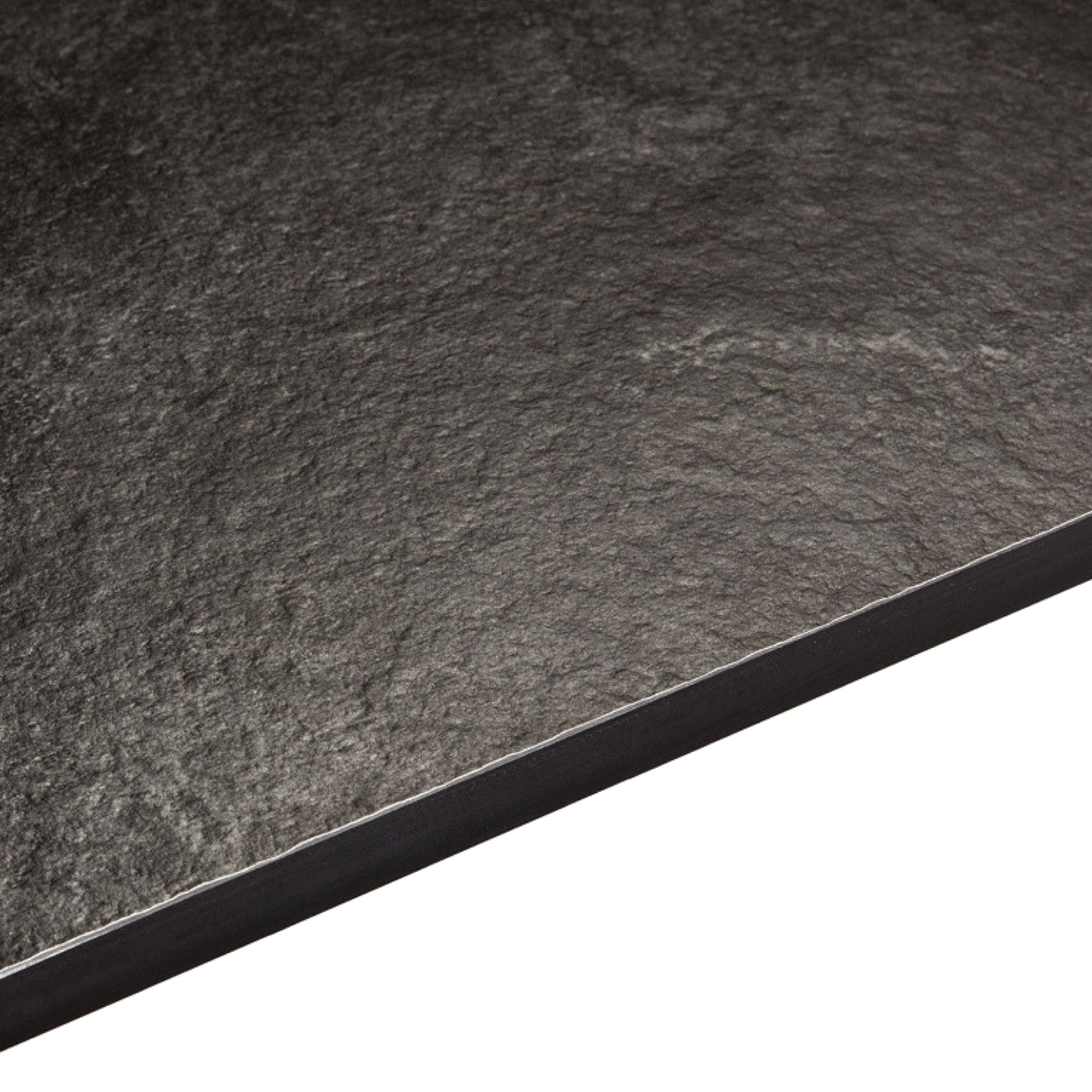 12.5 Zinc Argente Black Slate effect Curved Worktop, (L)950mm