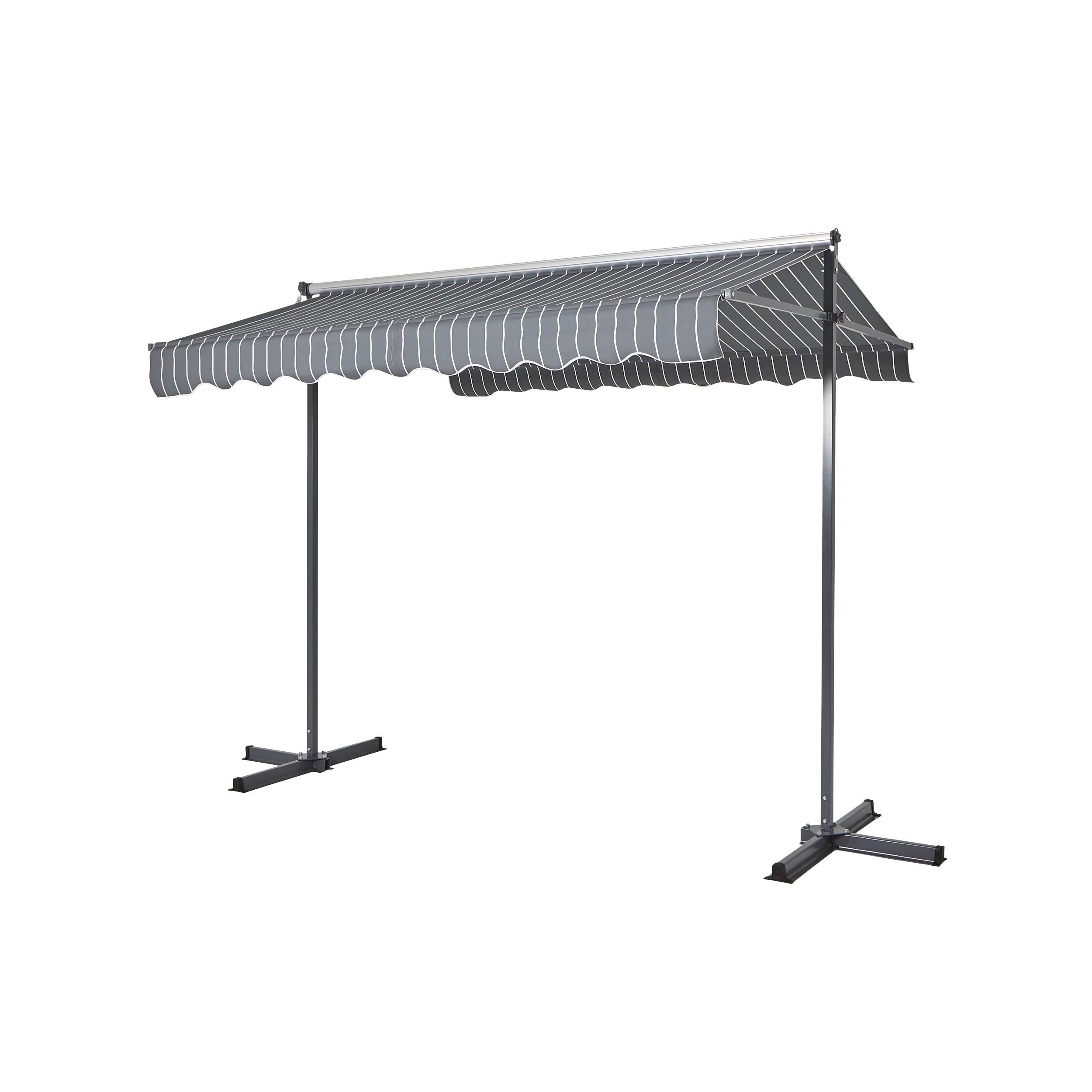 Blooma Dark Grey & White Retractable Awning, (L)3.95M (W)3M