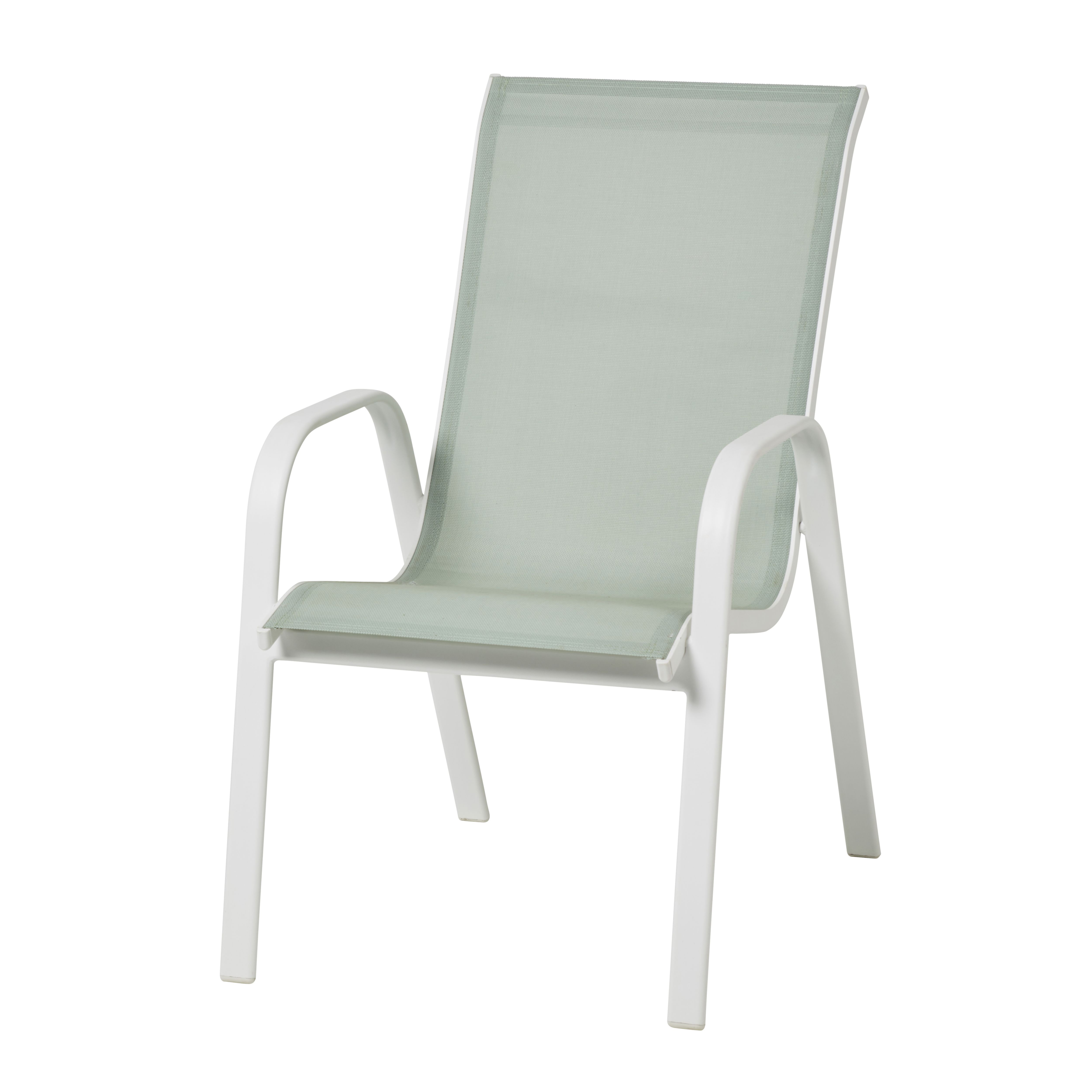 Janeiro Silt Green & White Metal Armchair