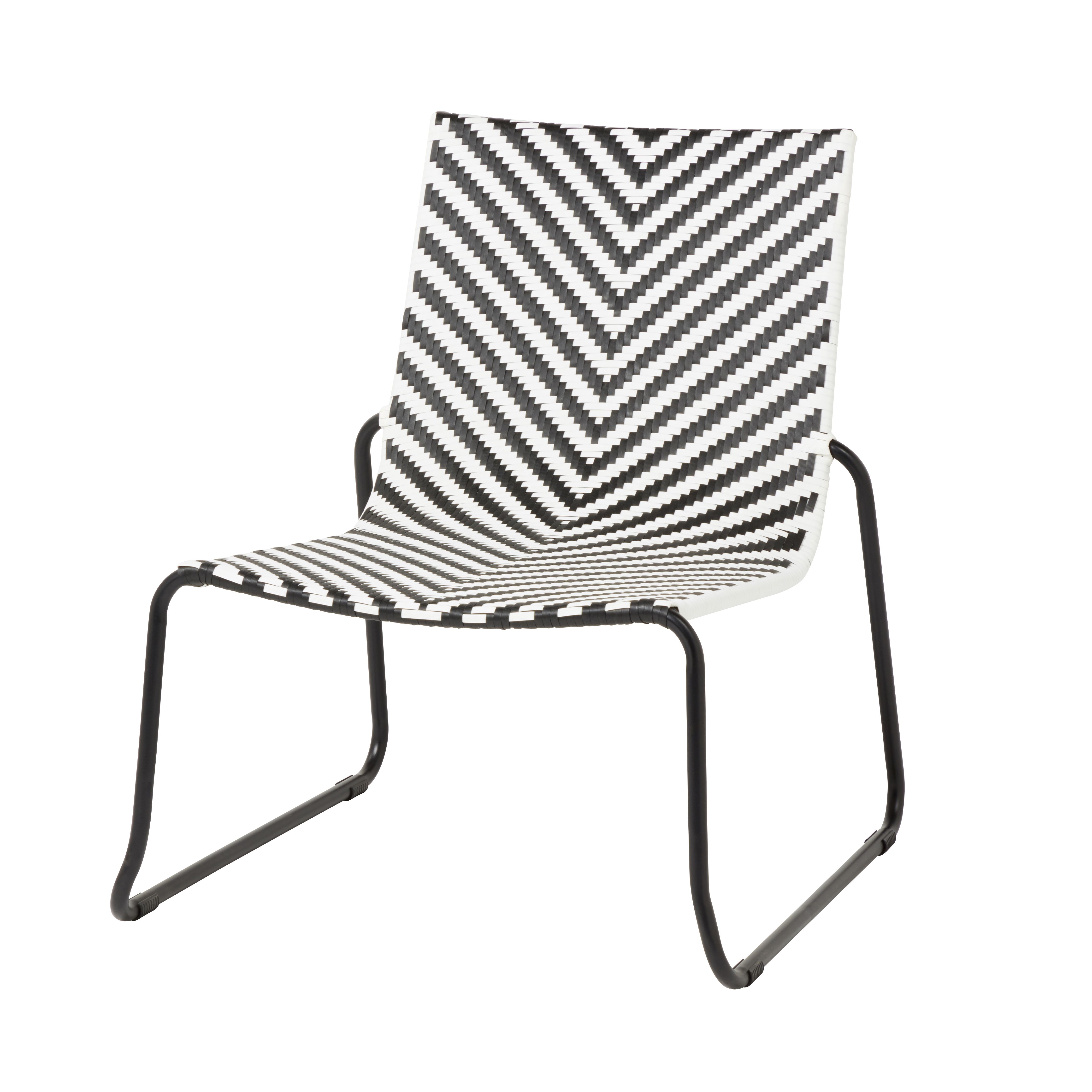 Morillo Black & white Metal Chevron Chair