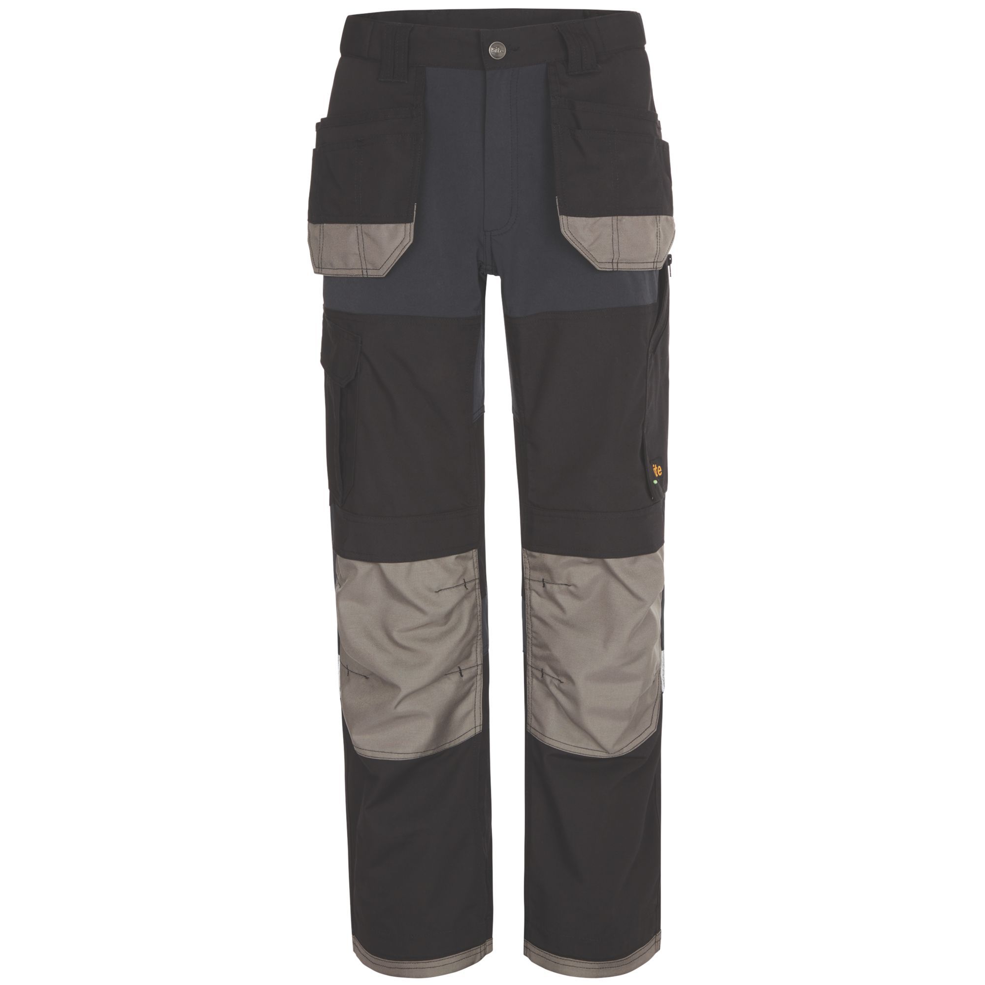 Site Chinook Black & Grey Men's Holster Pocket Trousers, W34" L32"