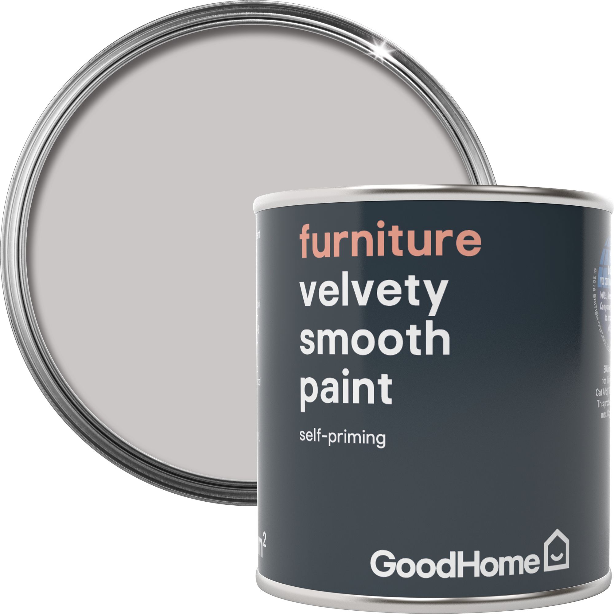 GoodHome White Plains Matt Furniture Paint, 125Ml