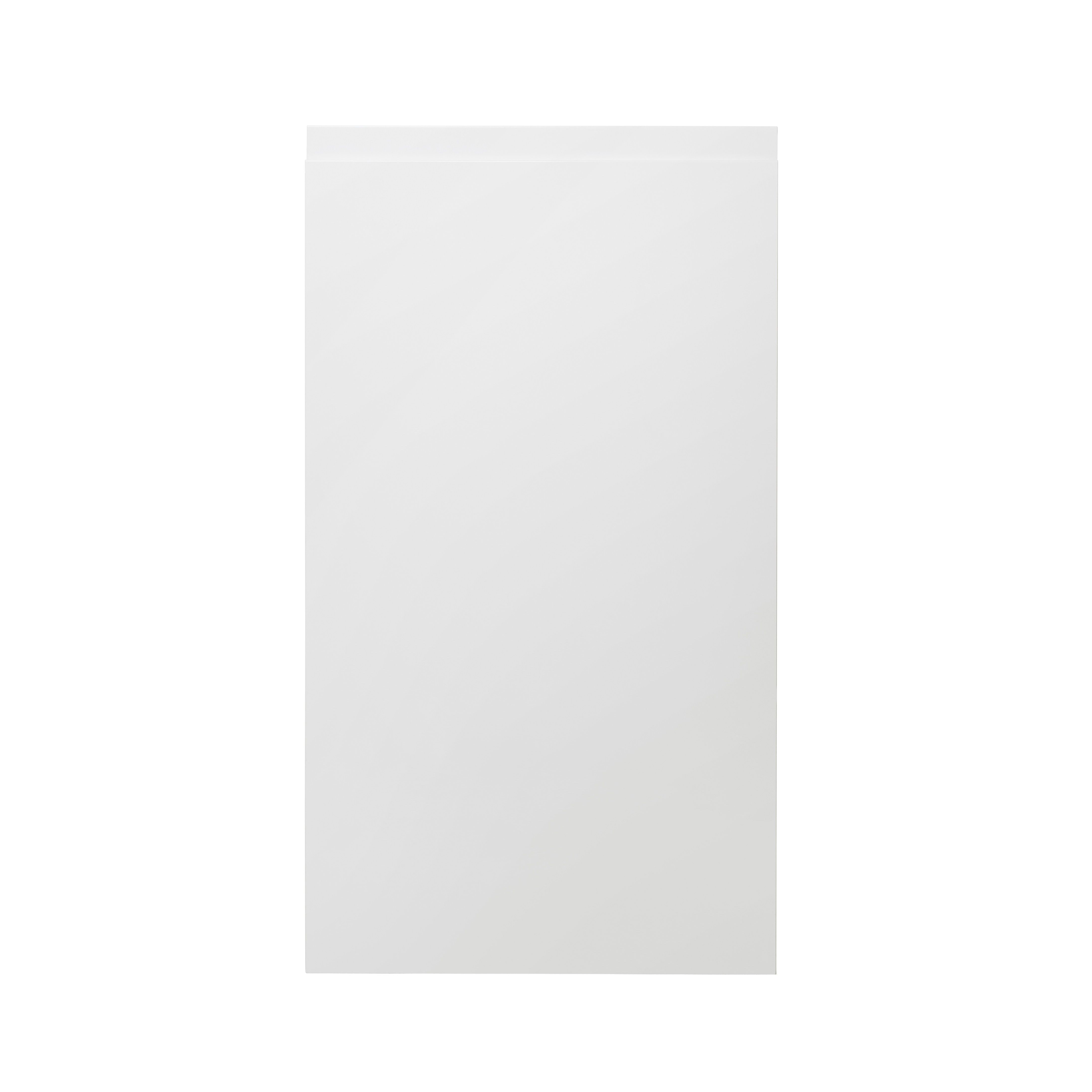 GoodHome Garcinia Integrated handle Gloss white Highline Cabinet door (W)400mm (H)715mm (T)19mm