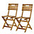 GoodHome Denia Wooden Brown Foldable Chair, Pack of 2