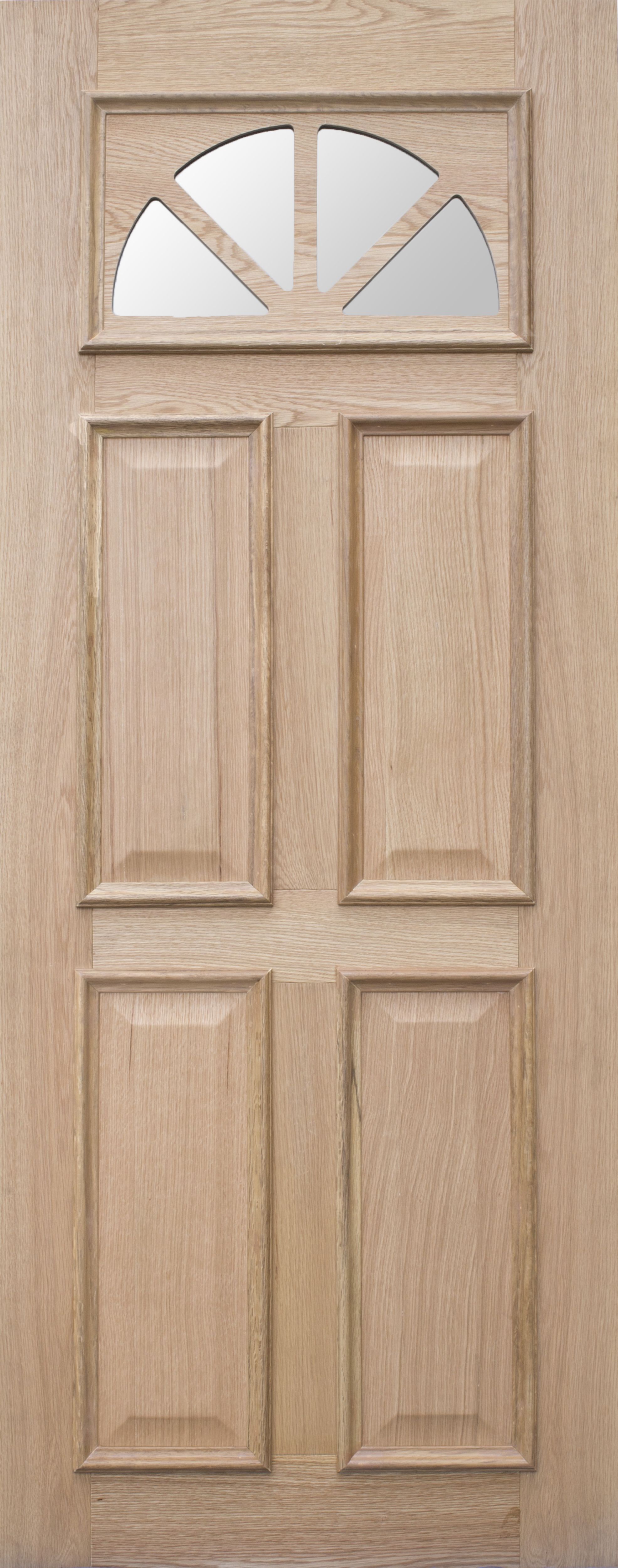 Carolina Glazed Flocked Oak veneer Left & RHed Front door, (H)1980mm (W)762mm