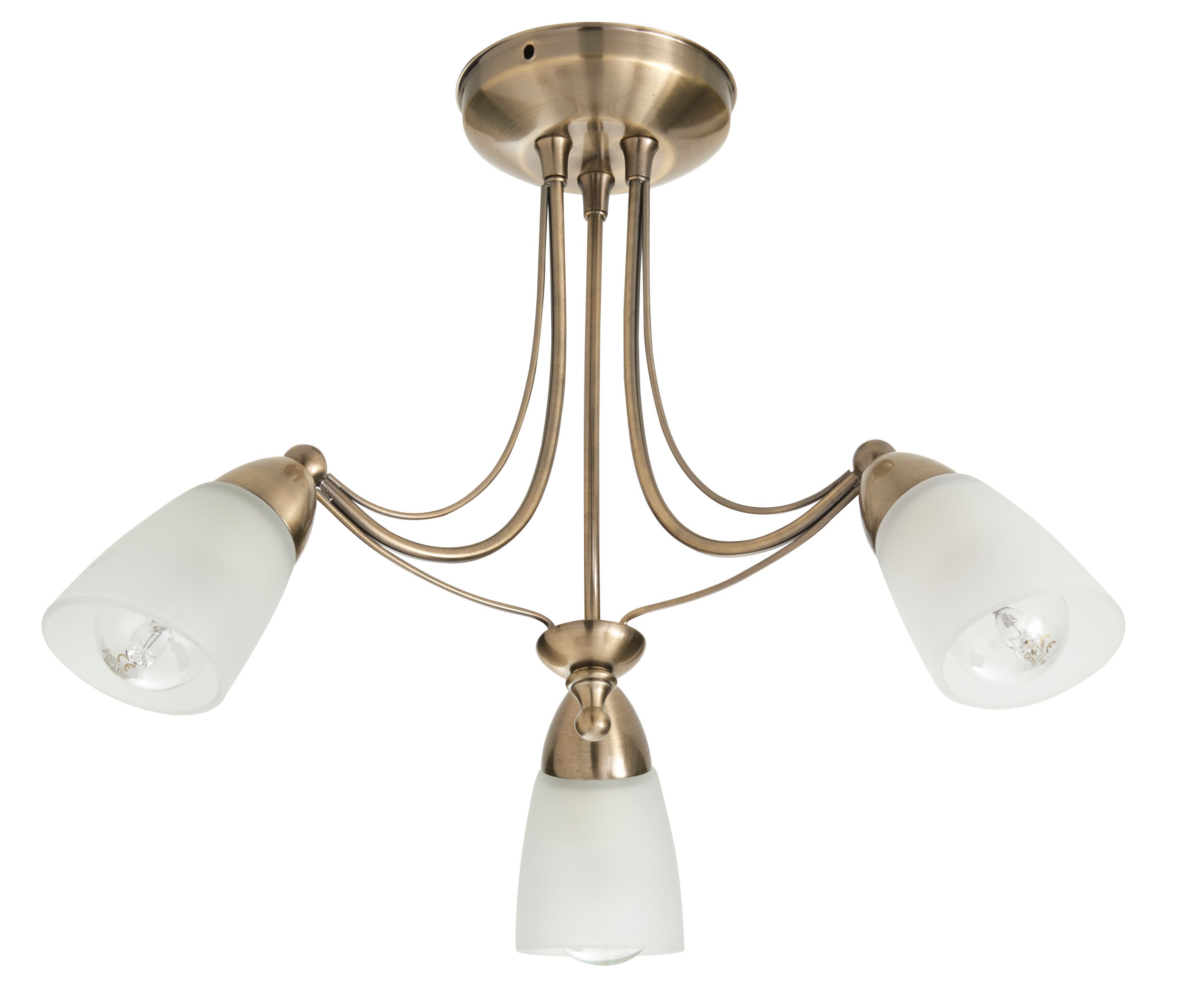 Trivia Antique brass effect 3 Lamp Ceiling light