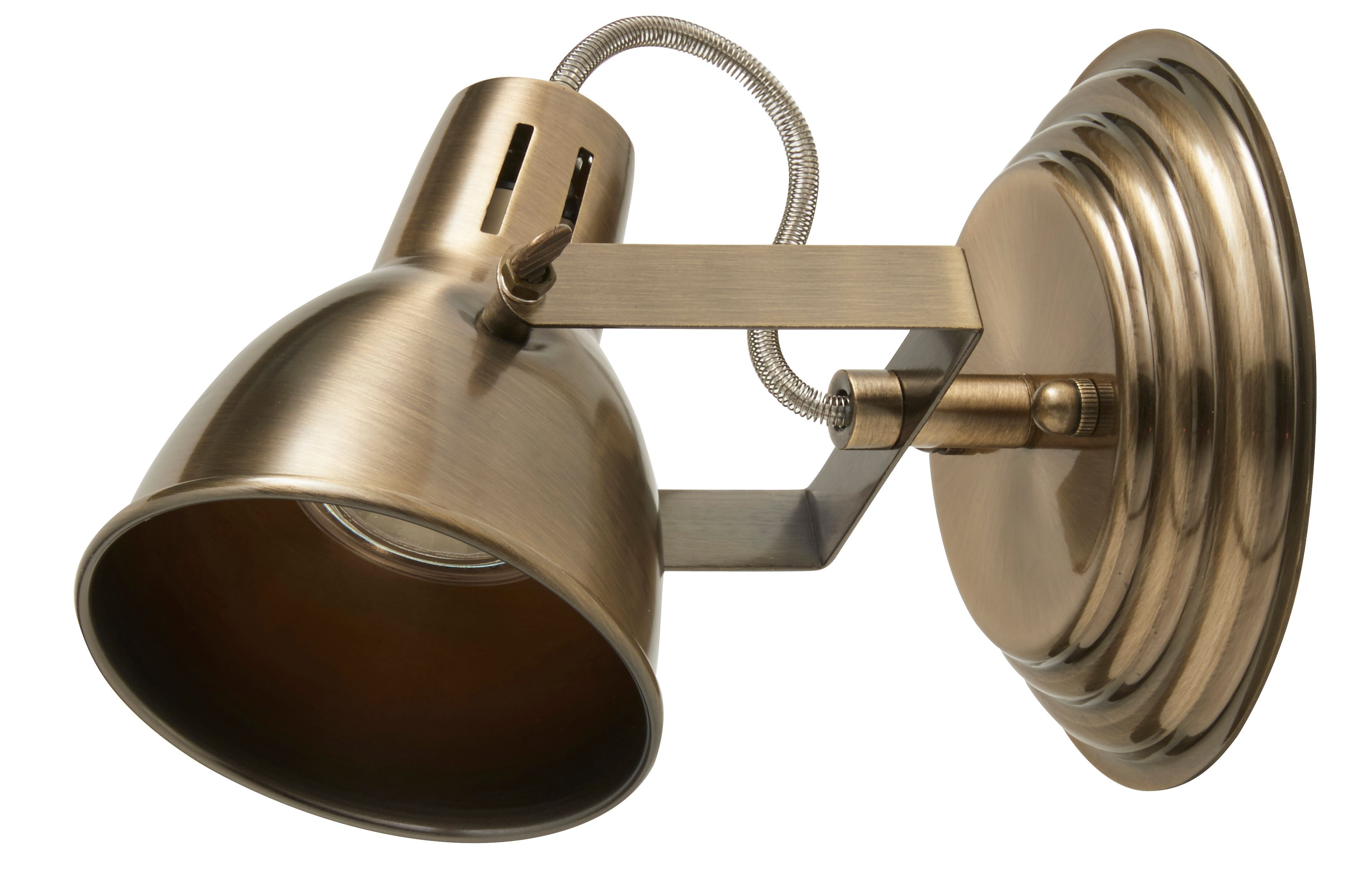 Asterion Antique brass effect Mains-powered Spotlight