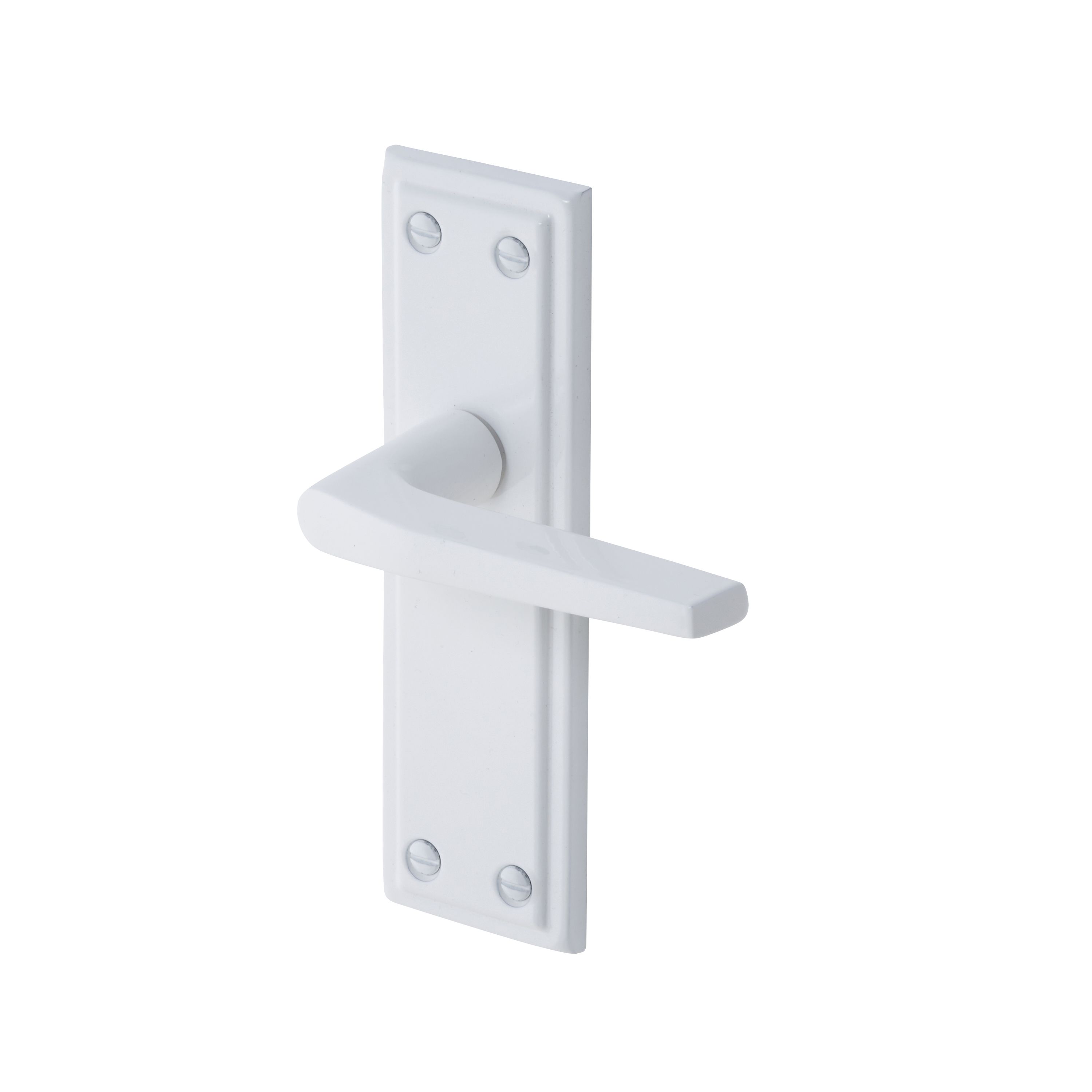 Colours Colan White Aluminium Latch Door handle (L)106mm