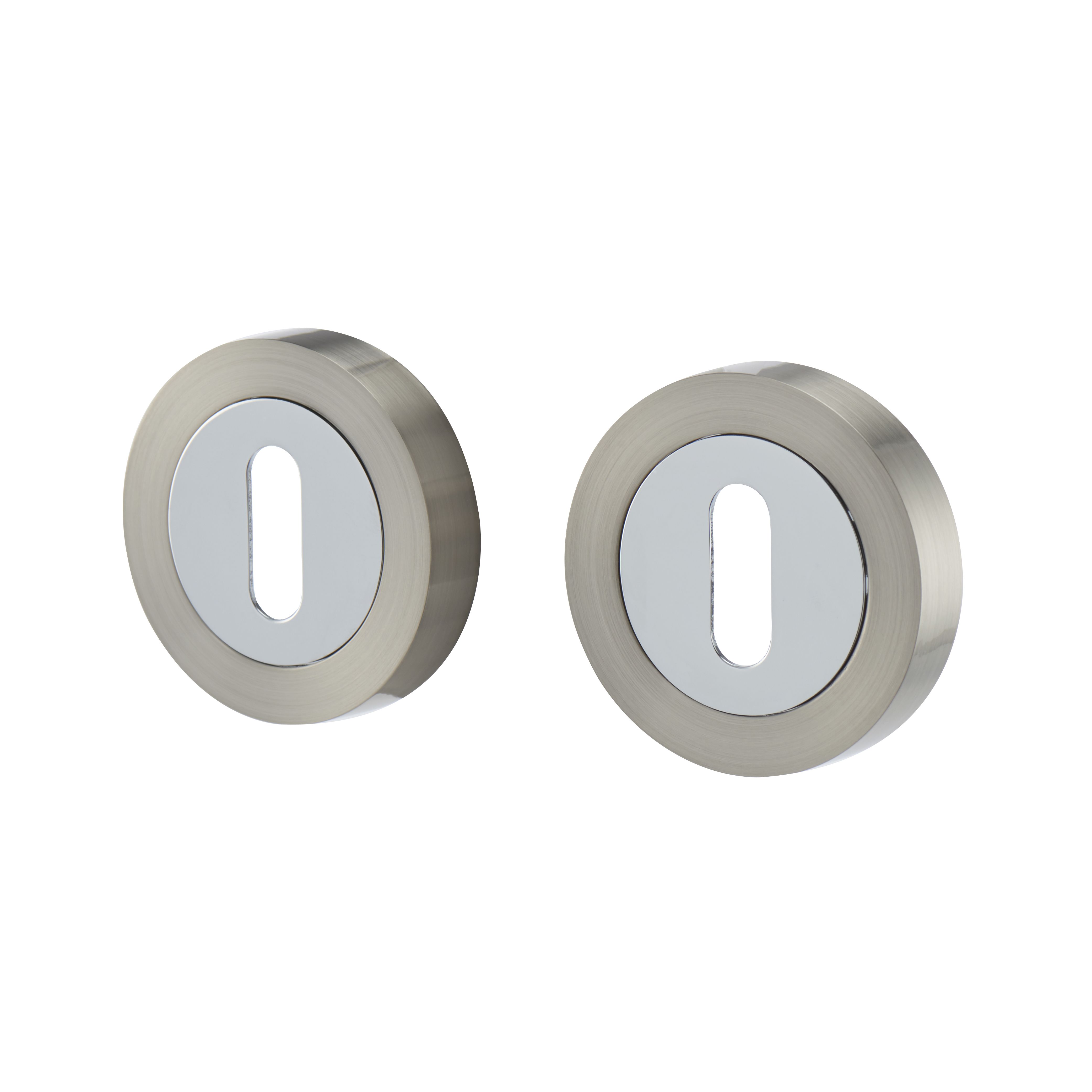 B & Q Colours Brigg Nickel effect Aluminium & steel Door handle (L)132