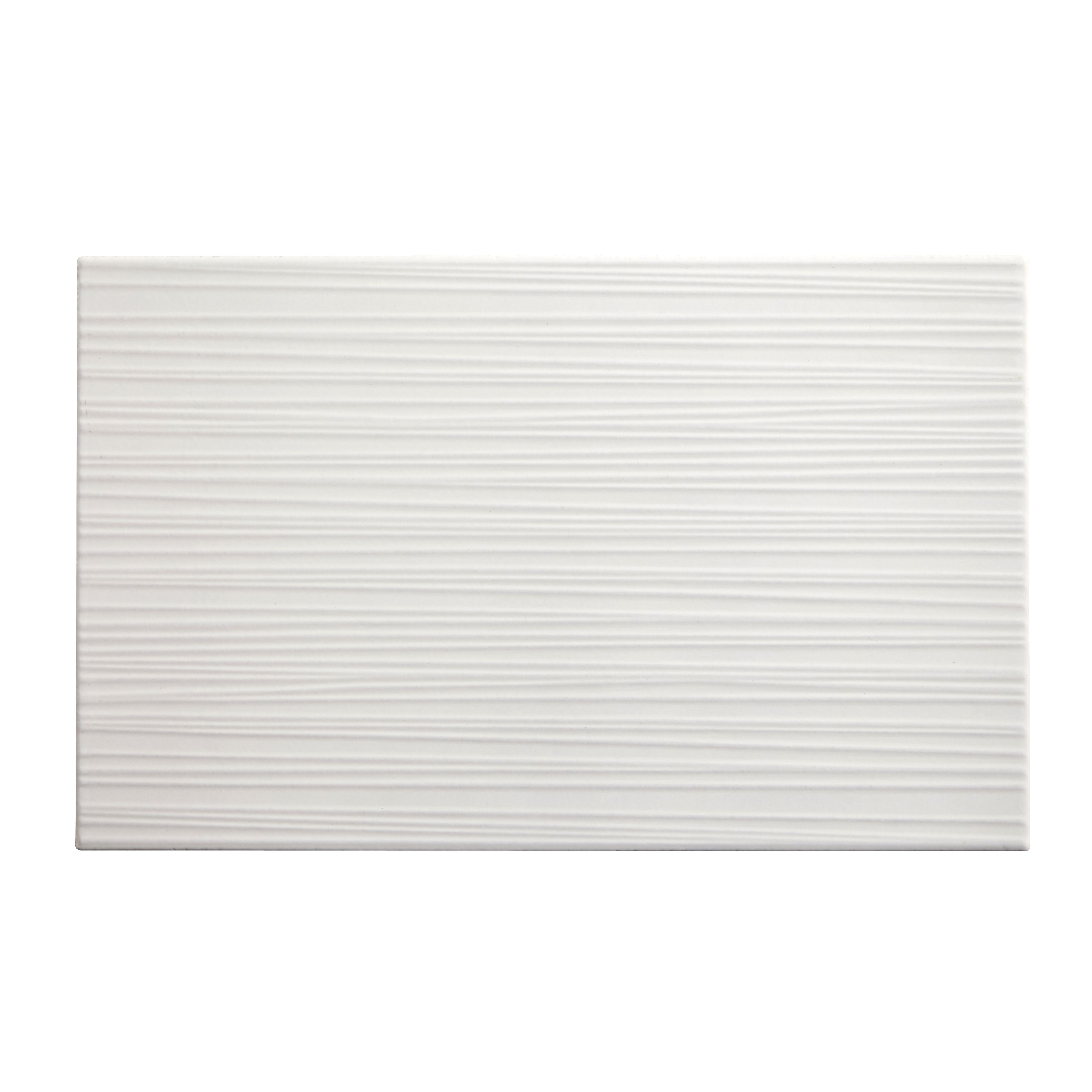 Salerna White Linear Ceramic Wall tile, 1, Sample