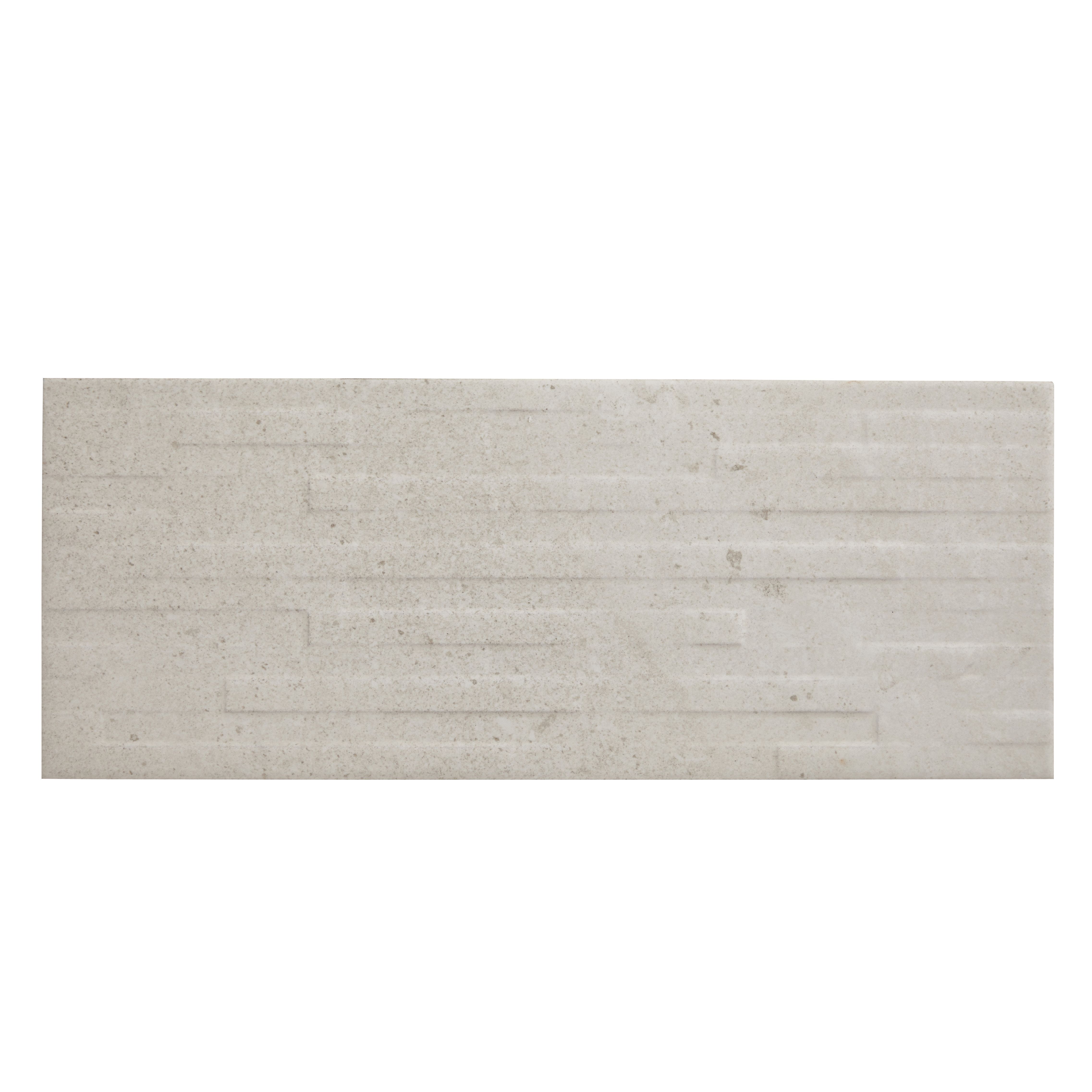 Milestone Ivory Linear Ceramic Wall tile, 1, Sample