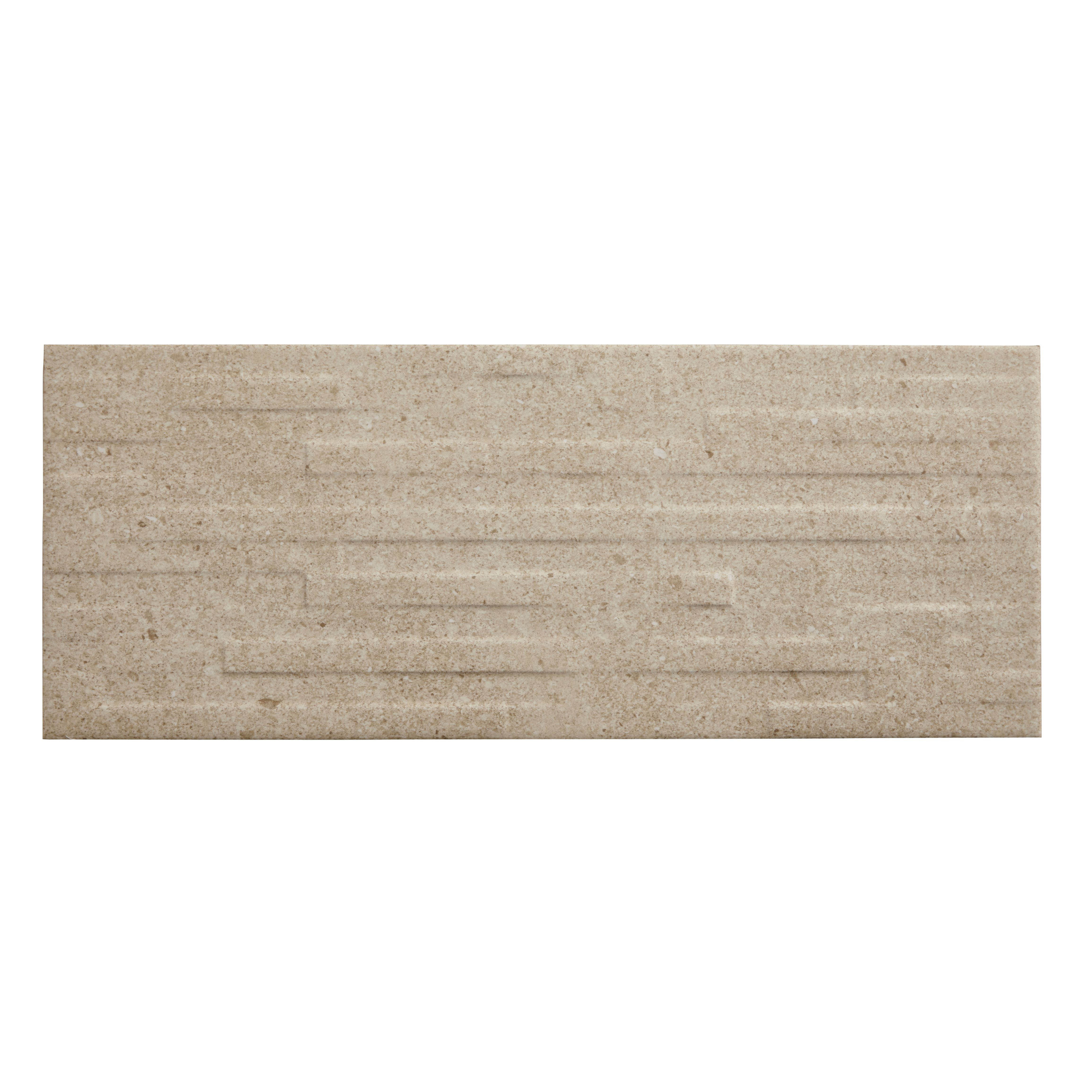 Milestone Beige Linear Ceramic Wall tile, 1, Sample