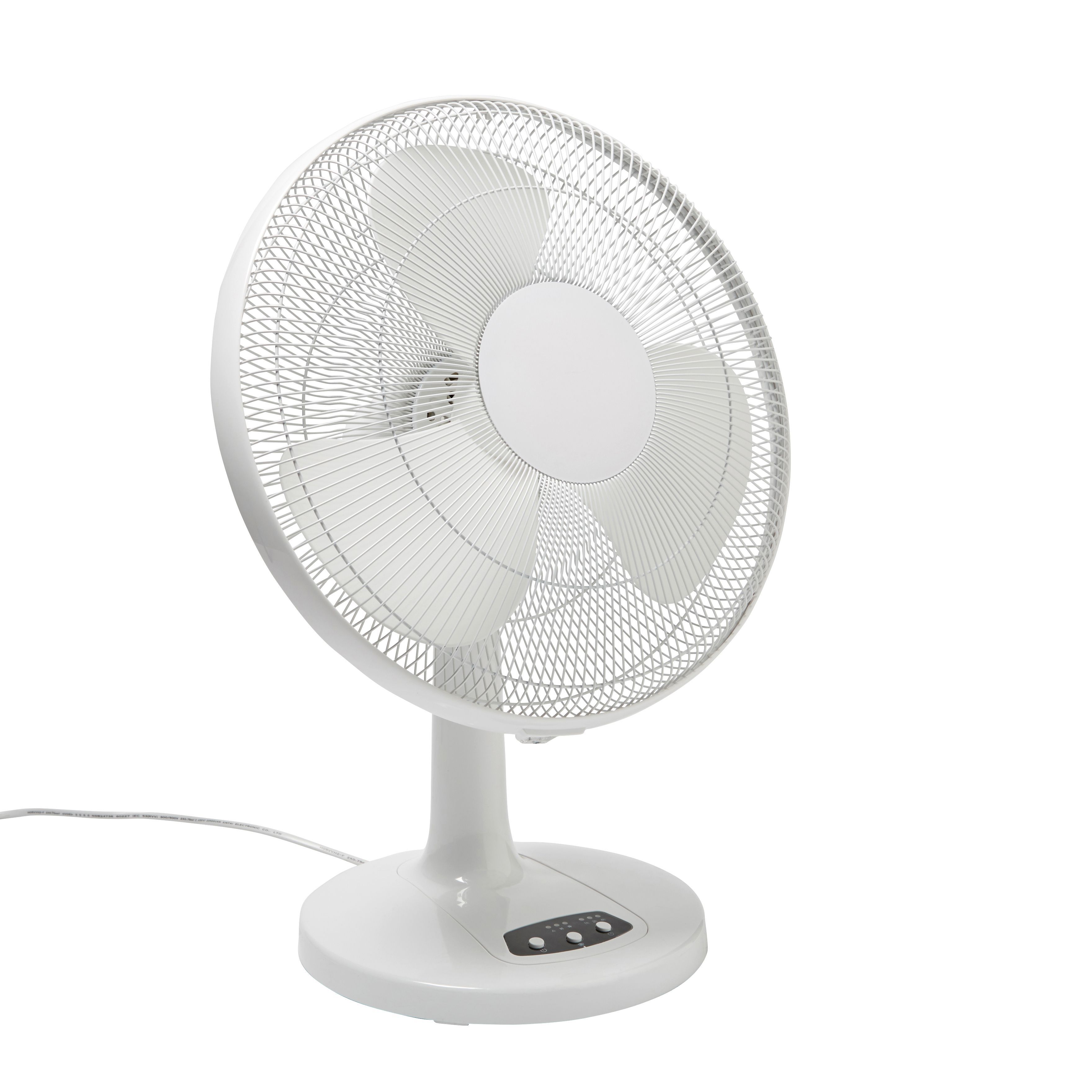 White 16" 55W Desk Fan