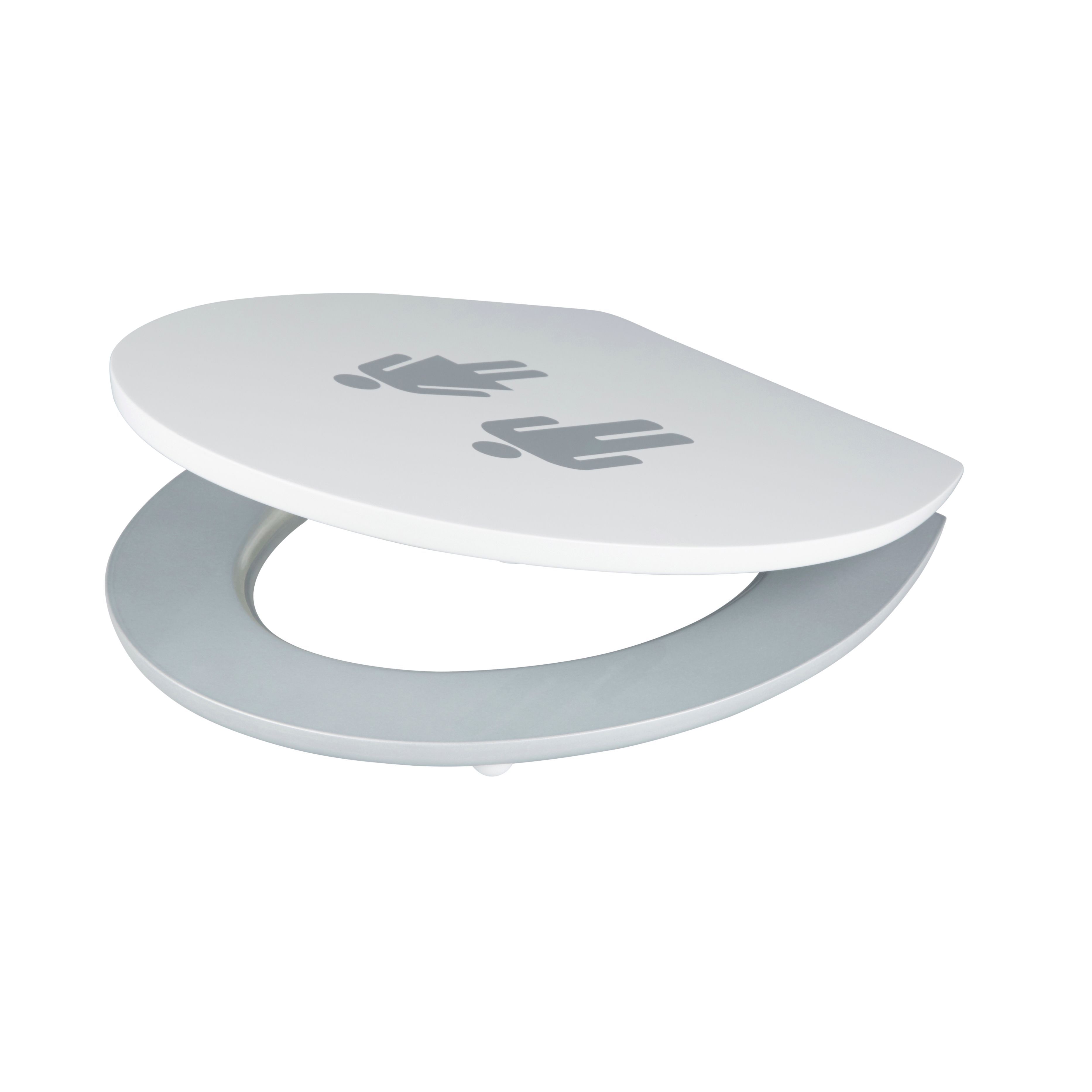 B & Q B&Q Romeo White Top fix Standard close Toilet seat Toilet seats £