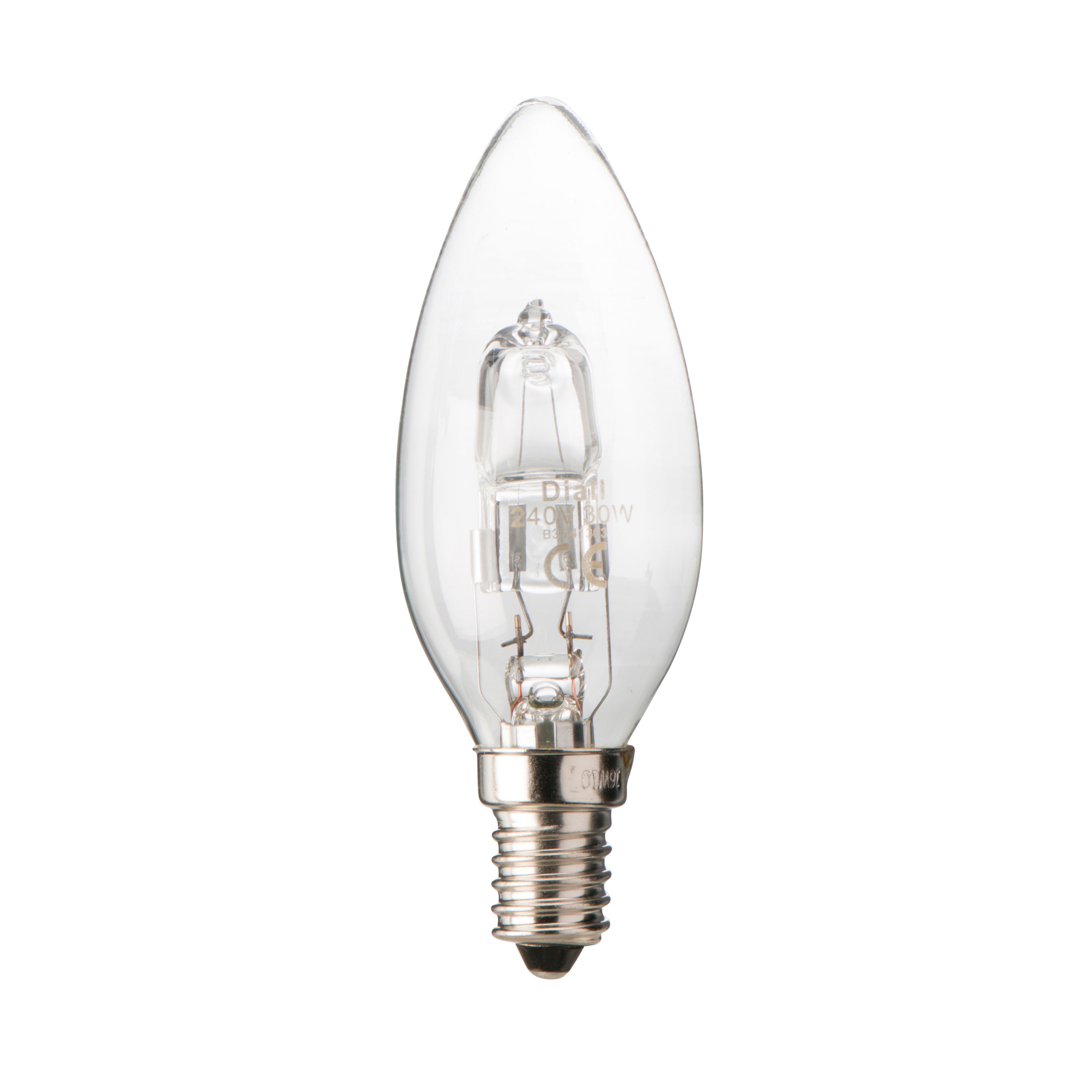Diall E14 30W Candle Halogen Dimmable Light bulb, Pack of 3