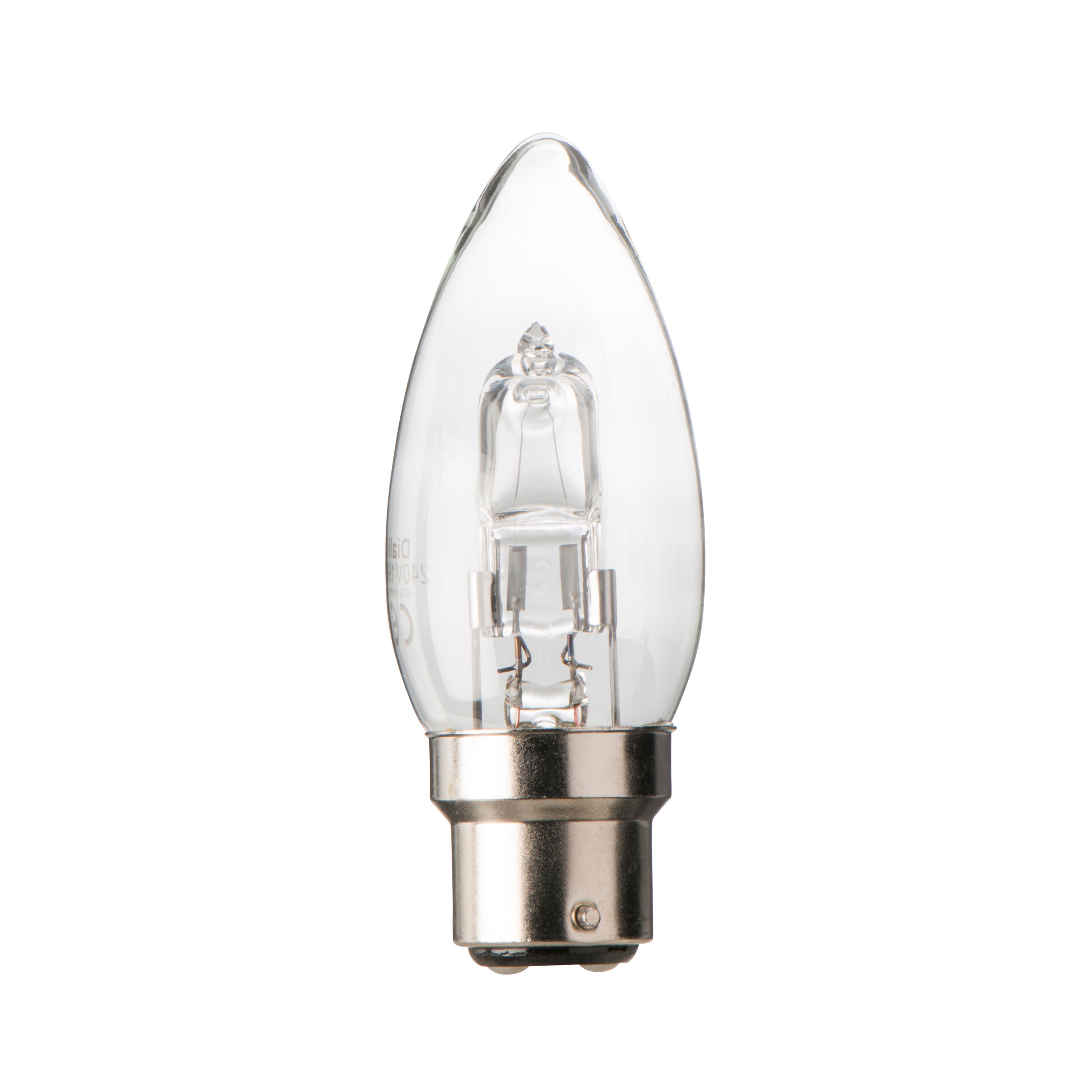 Diall B22 19W Candle Halogen Dimmable Light bulb, Pack of 3