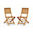 Blooma Roscana Wooden Natural teak Foldable Dining Chair, Pack of 2