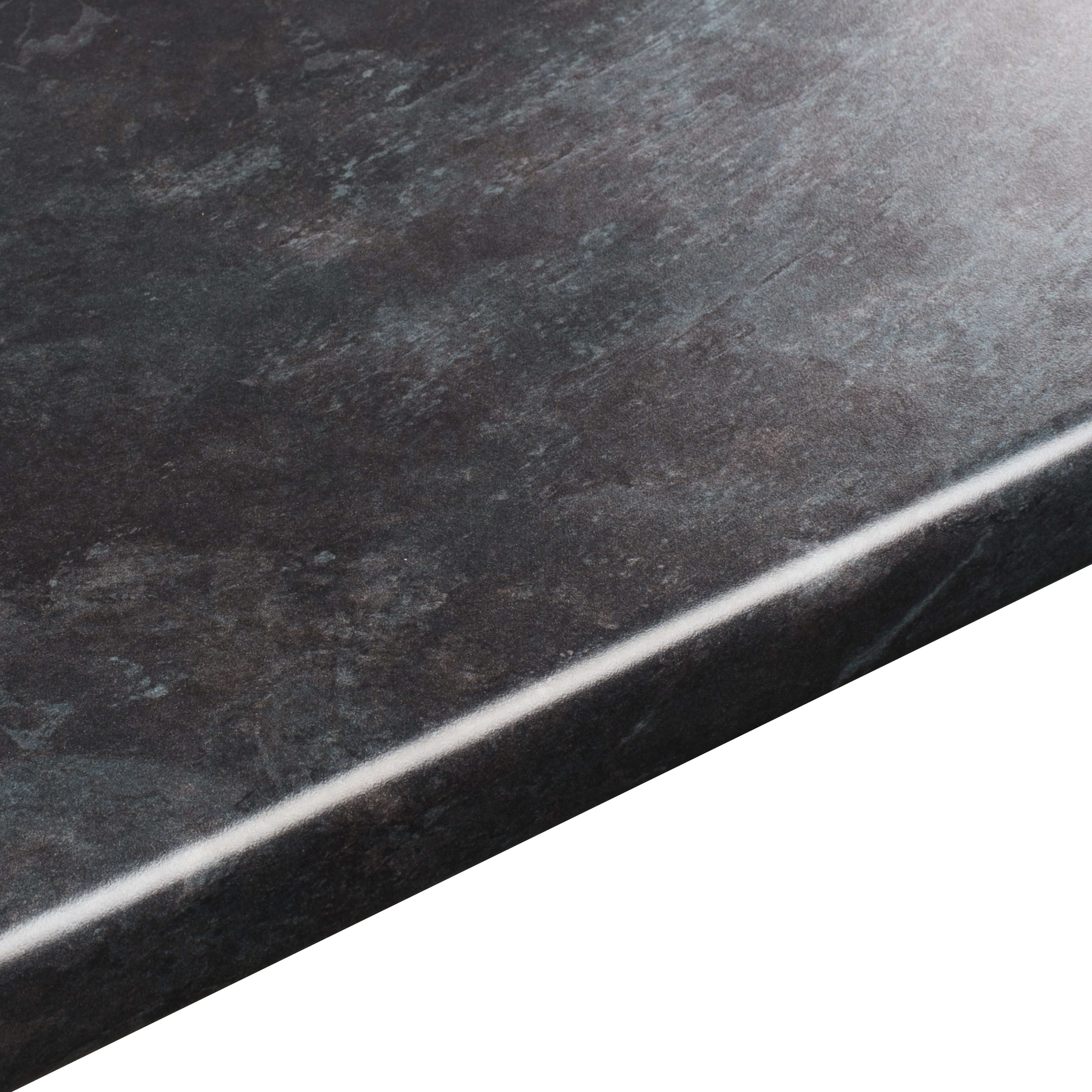 38mm B&Q Slate style Grey Satin Slate effect Round edge Worktop (L)3m