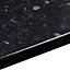 38mm Ebony granite Gloss Black Granite effect Laminate Round edge Kitchen Worktop, (L)3000mm