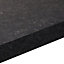 38mm Lima Matt Black Granite effect Laminate Square edge Kitchen Right-hand curved Worktop, (L)1800mm