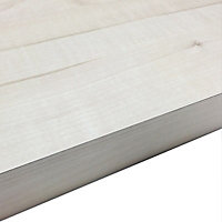 38mm Maple crème White Wood effect Laminate Square edge Kitchen Worktop, (L)2000mm