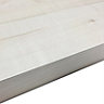38mm Maple crème White Wood effect Laminate Square edge Kitchen Worktop, (L)2000mm
