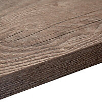 38mm Mountain timber Wood effect Laminate Square edge Kitchen Curved corner Worktop, (L)950mm