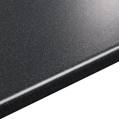 38mm Valencia Satin Charcoal Laminate Round edge Kitchen Worktop, (L ...