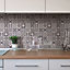 3D spiro Black & white Marble Mosaic tile, (L)300mm (W)300mm