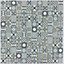 3D spiro Grey & white Matt Moroccan geometric Glass 3x3 Mosaic tile sheet, (L)300mm (W)300mm